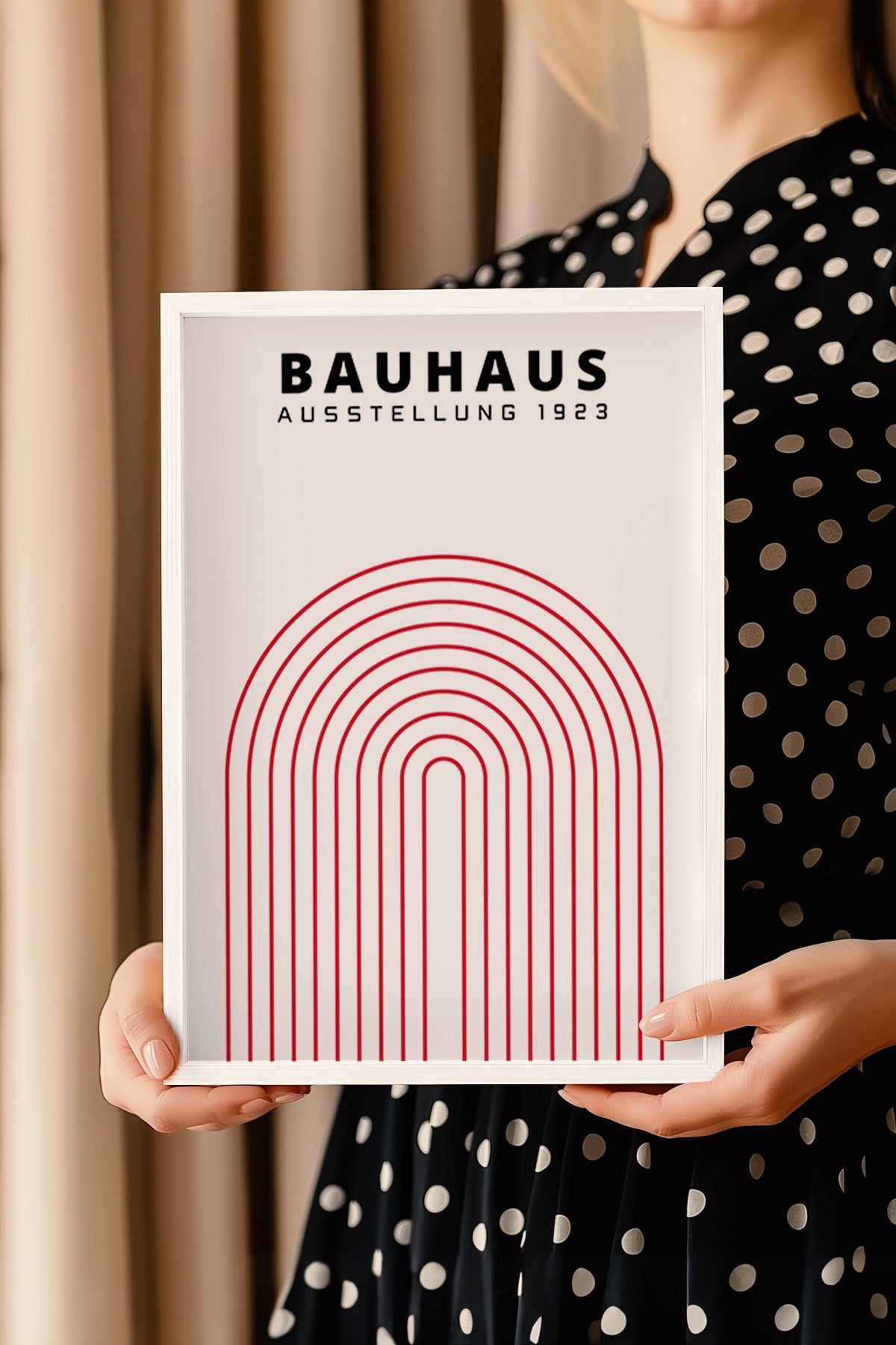 Bauhaus Serisi Beyaz Çerçeveli Poster, Tablo No:113