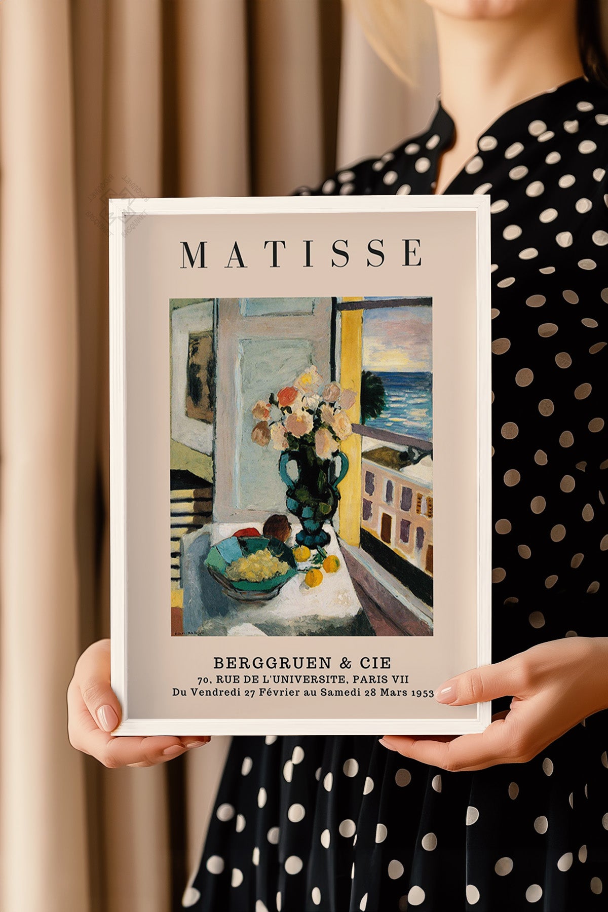 Henri Matisse Serisi Beyaz Çerçeveli Poster, Tablo Duvar Dekoru No:14