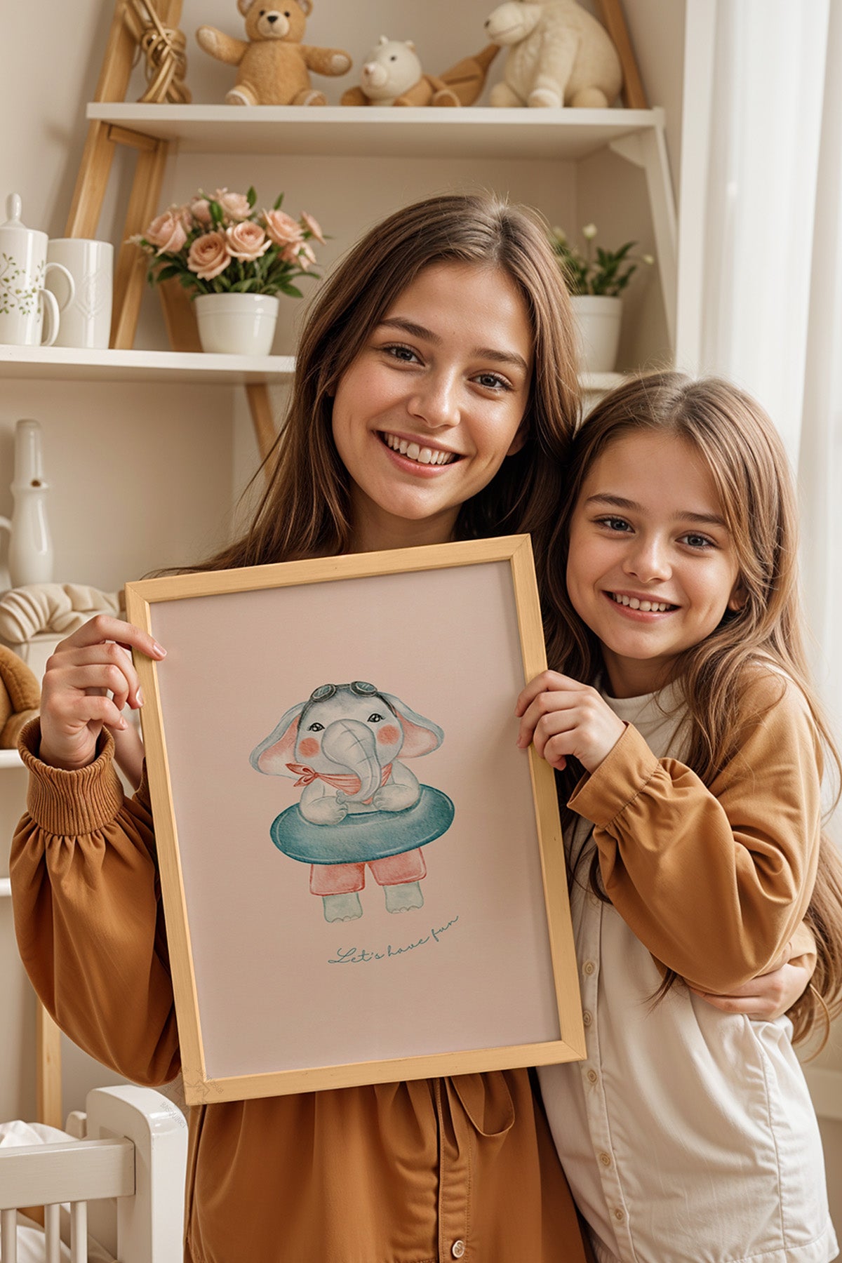 Çocuk Odası, Bebek Odası Ahşap Çerçeveli Poster, Tablo No:34
