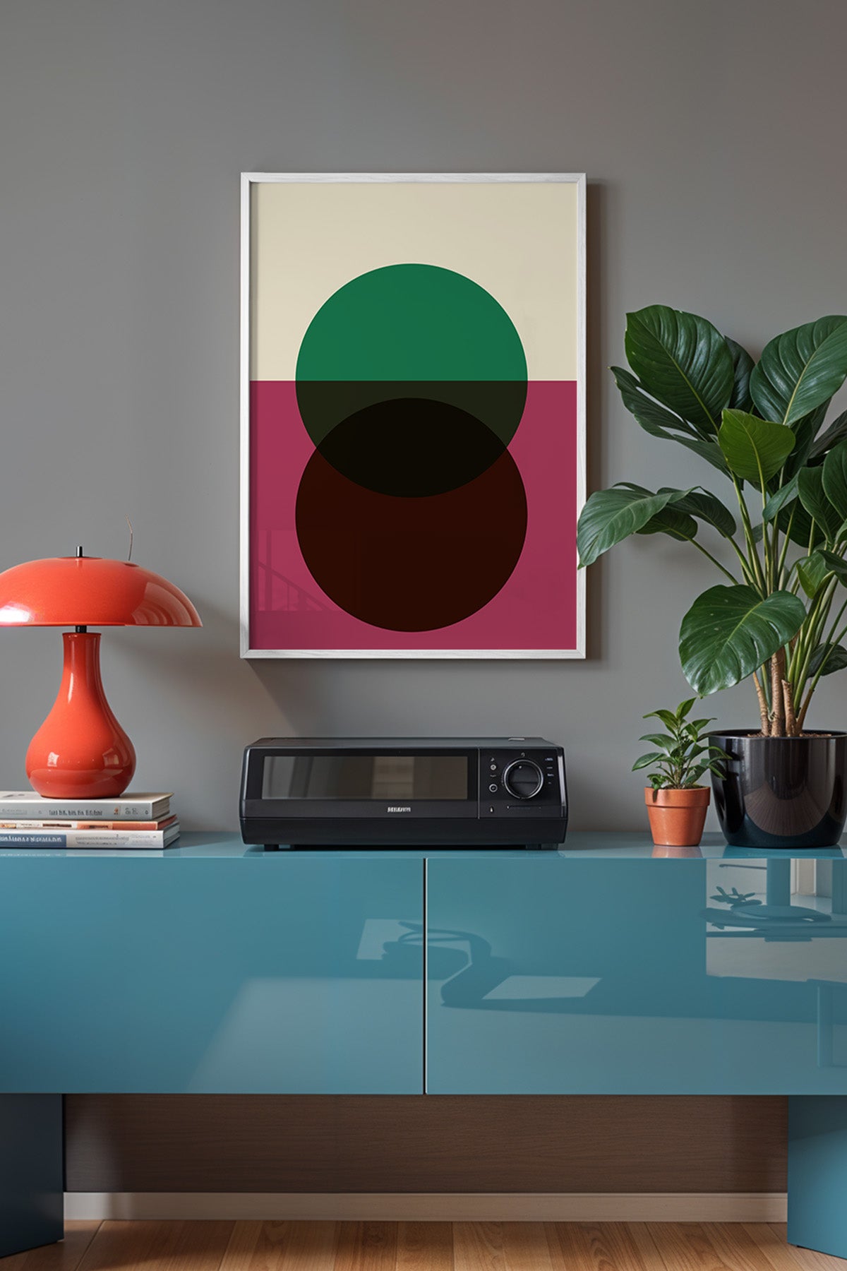 Bauhaus Serisi Beyaz Çerçeveli Poster, Tablo No:77