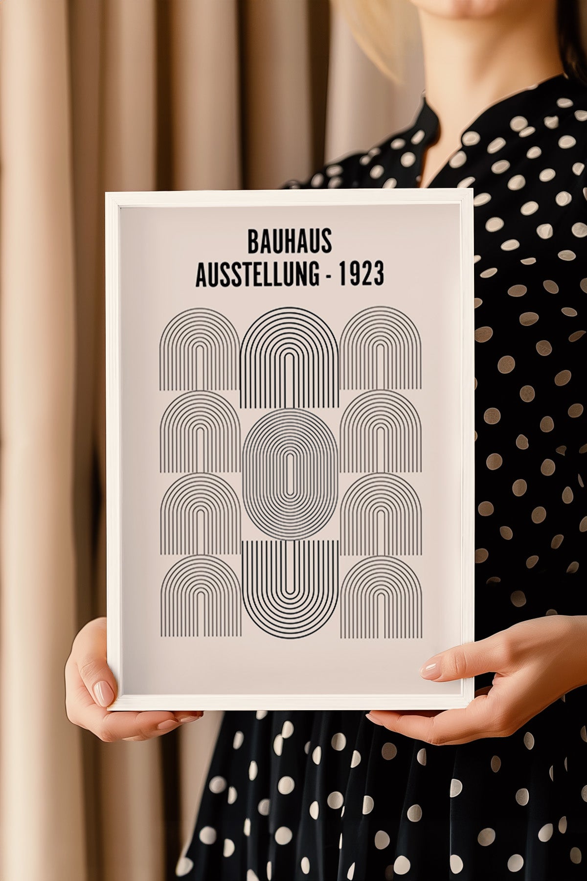 Bauhaus Serisi Beyaz Çerçeveli Poster, Tablo No:112