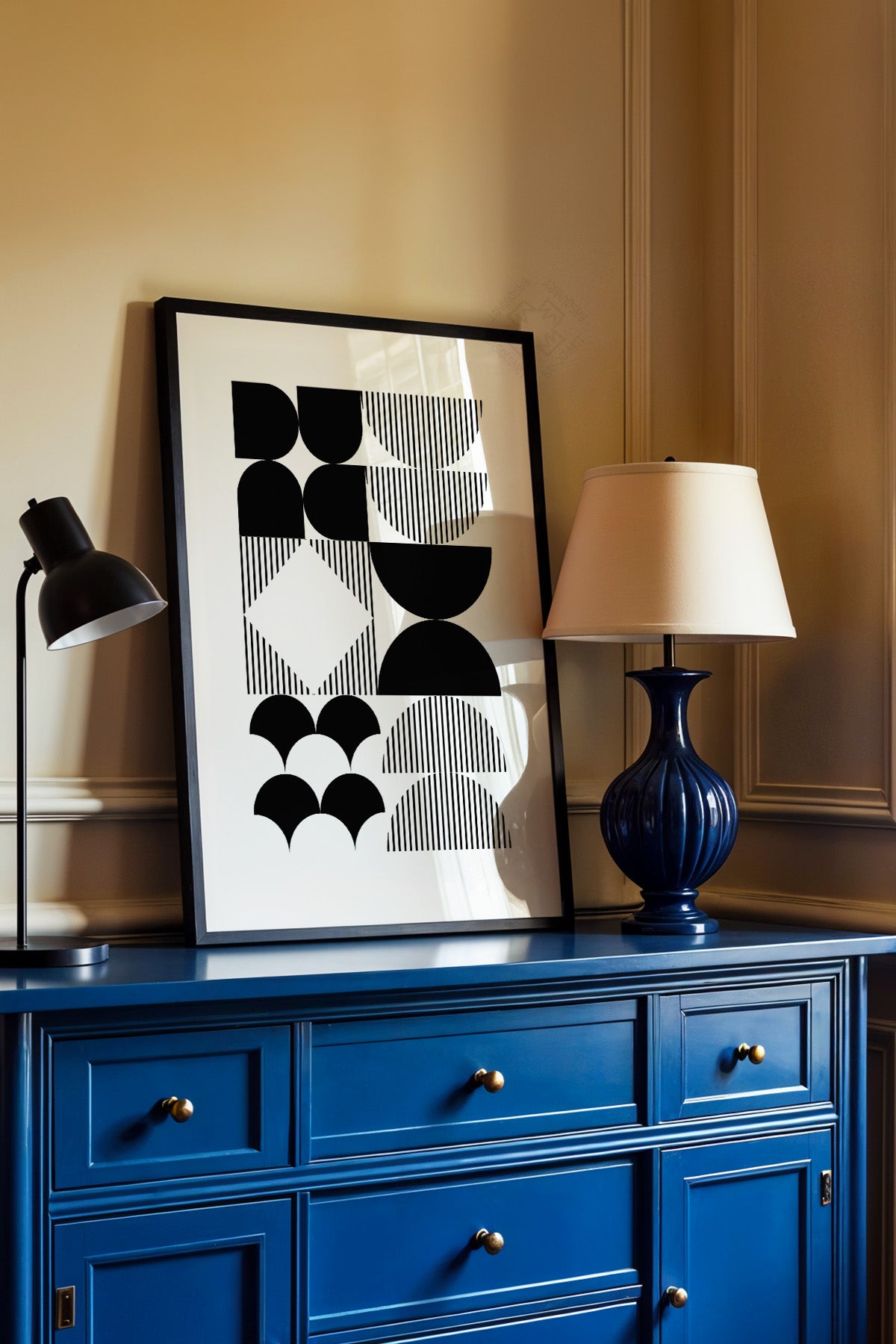 Bauhaus Serisi Siyah Çerçeveli Poster, Tablo No:108