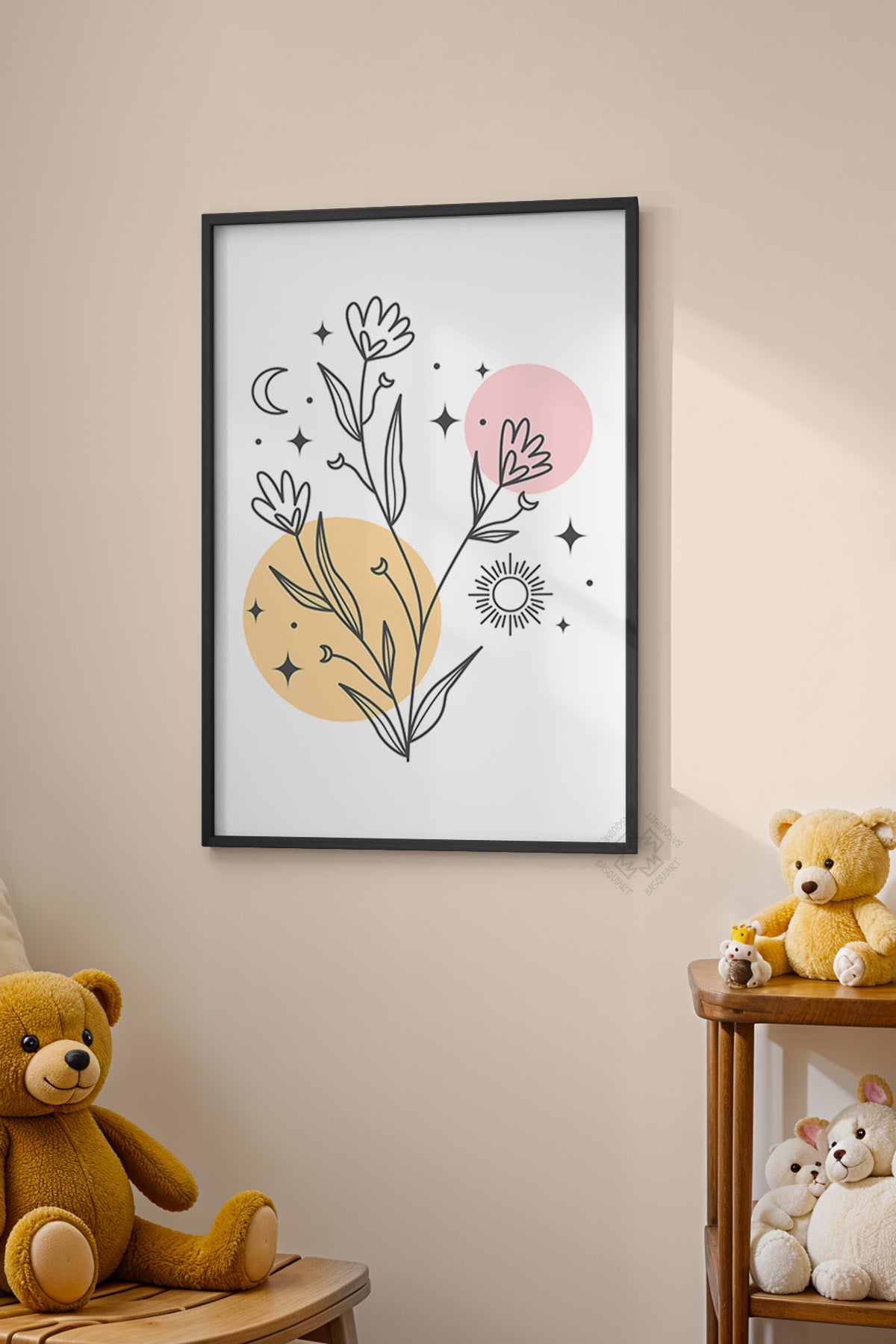 Çocuk Odası, Bebek Odası Siyah Çerçeveli Poster, Tablo No:90