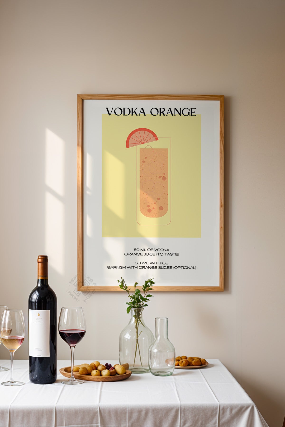Kokteyl Serisi Ahşap Çerçeveli Poster, Tablo, Cafe, Restoran, Mutfak Duvar Dekoru No:18