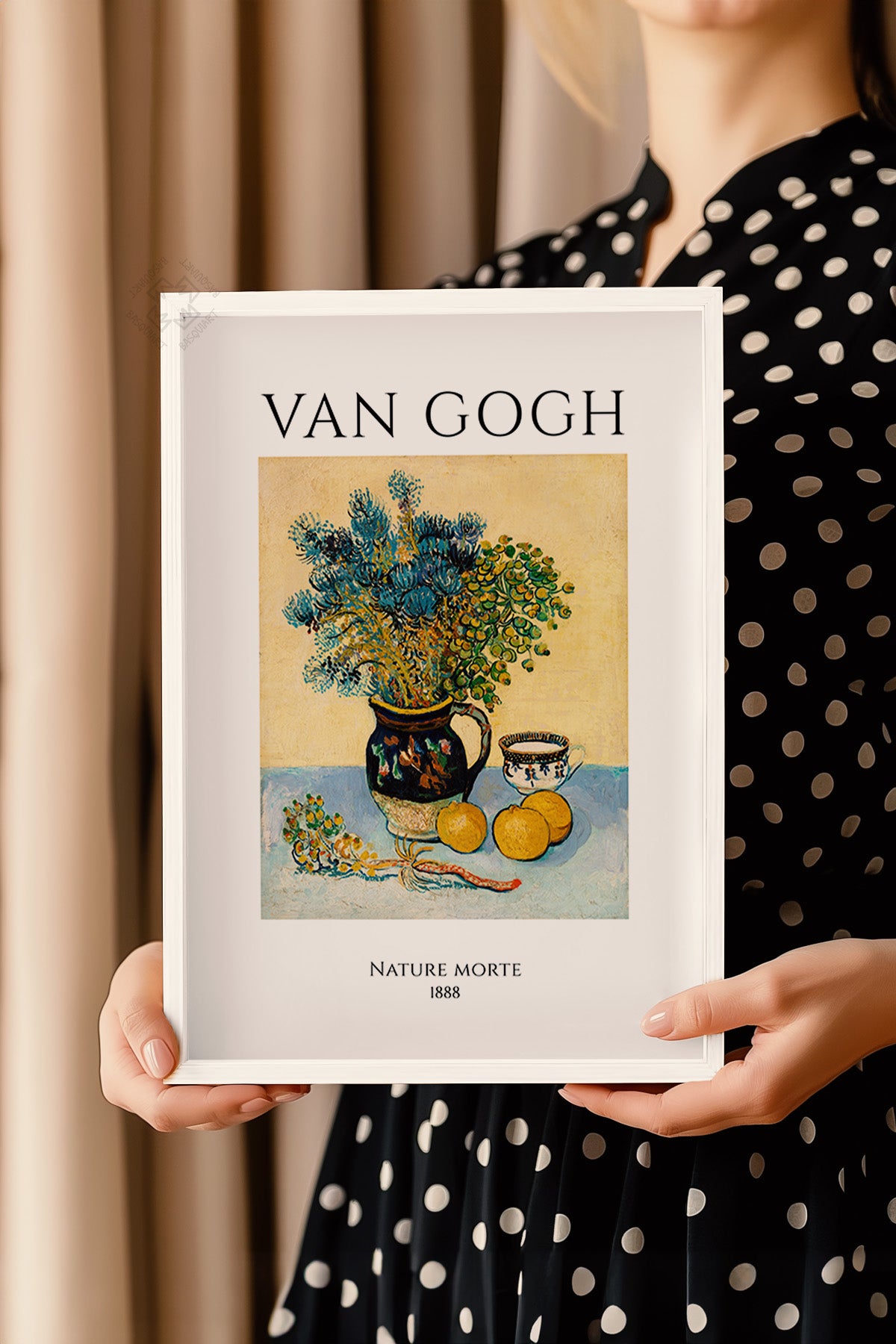 Vincent Van Gogh Serisi Beyaz Çerçeveli Poster, Tablo Duvar Dekoru No:28