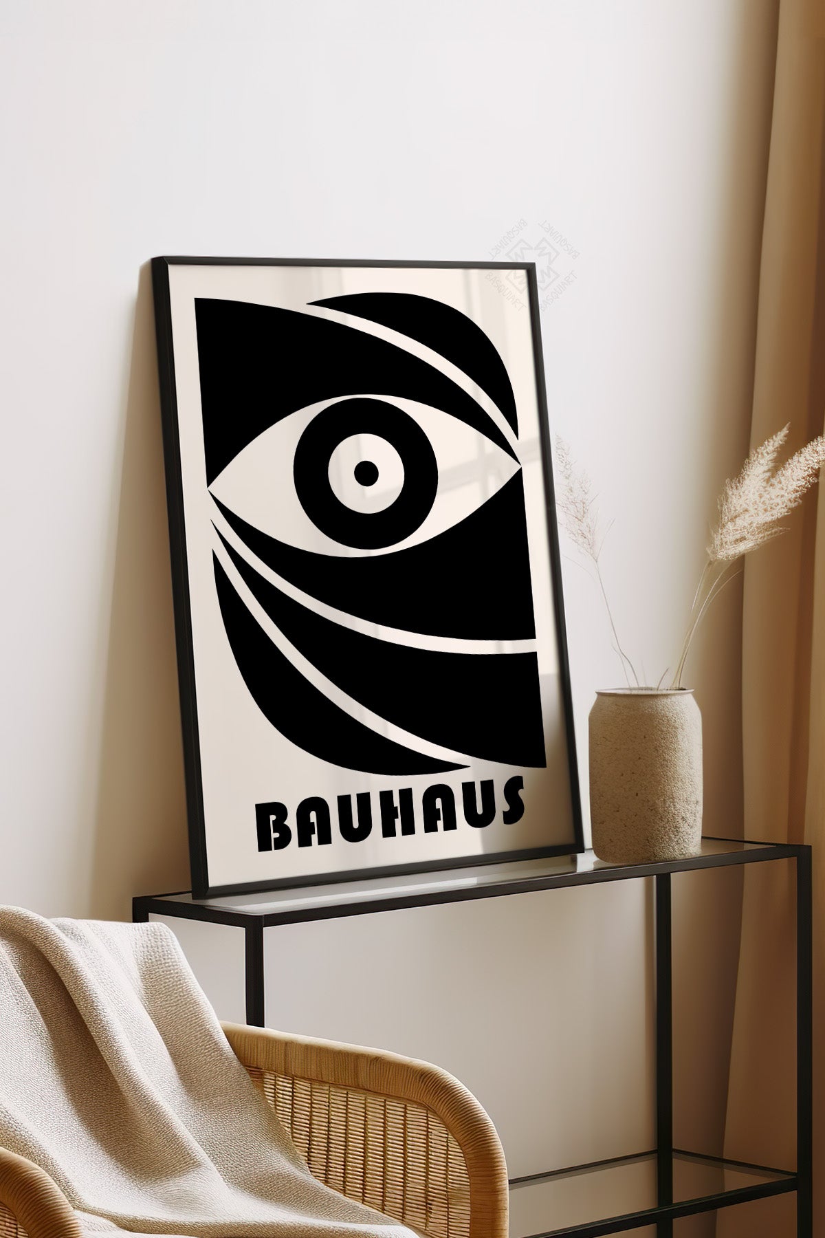 Bauhaus Serisi Siyah Çerçeveli Poster, Tablo No:60