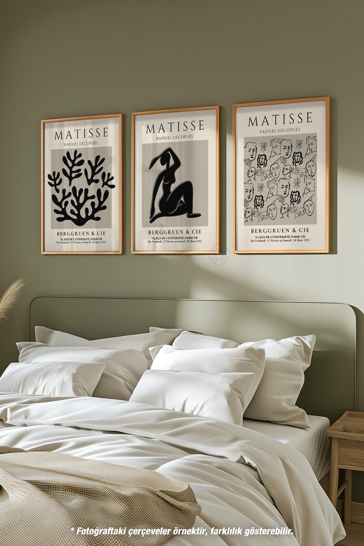 Matisse Bohem 3'lü Ahşap Çerçeveli Poster, Tablo Seti No:24