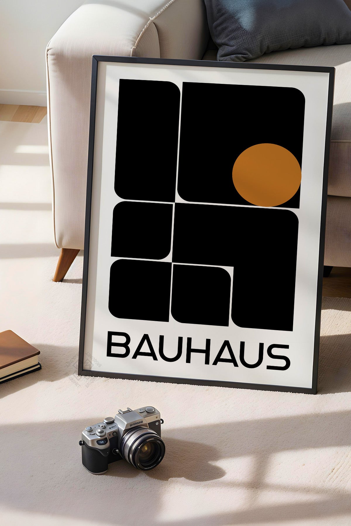 Bauhaus Serisi Siyah Çerçeveli Poster, Tablo No:82