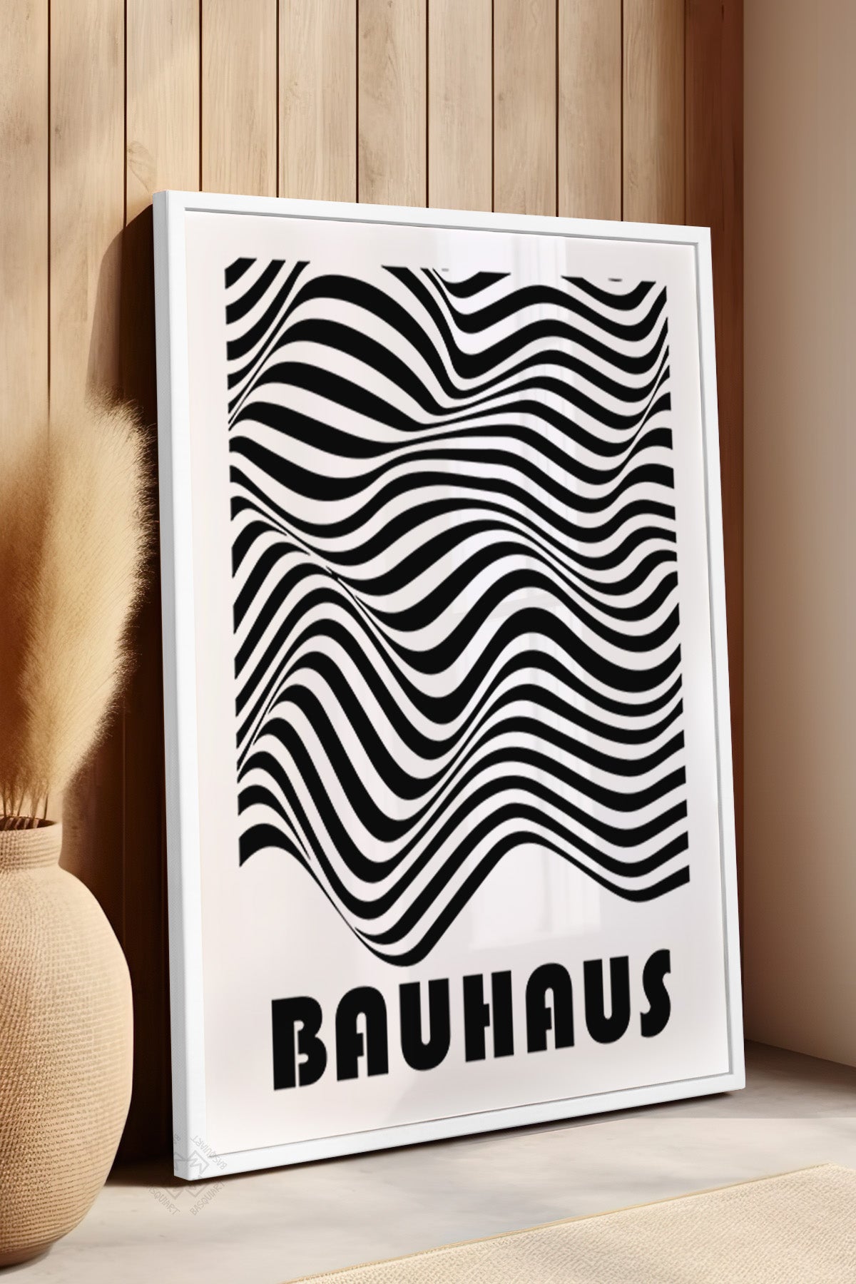 Bauhaus Serisi Beyaz Çerçeveli Poster, Tablo No:69