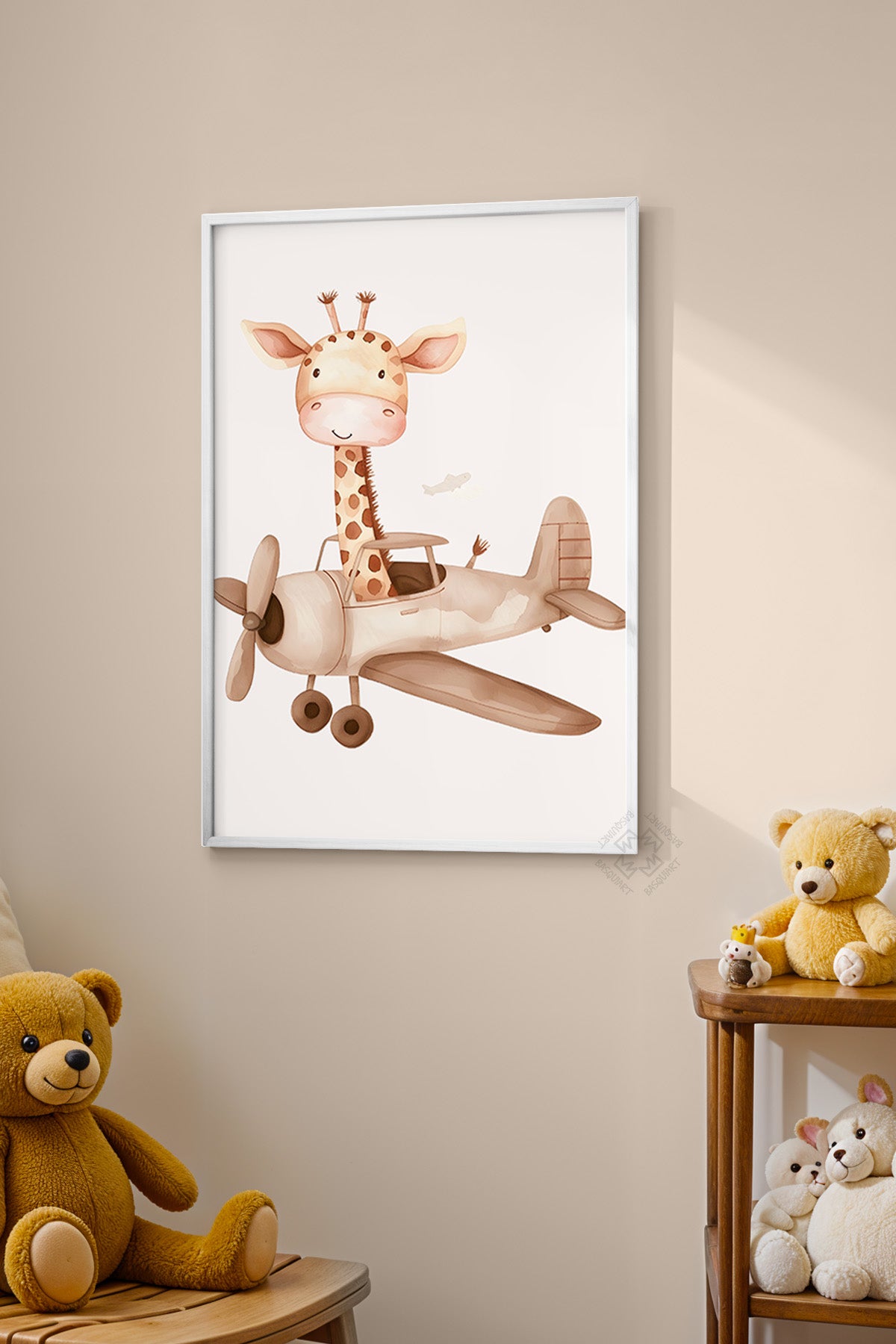 Çocuk Odası, Bebek Odası Beyaz Çerçeveli Poster, Tablo No:47