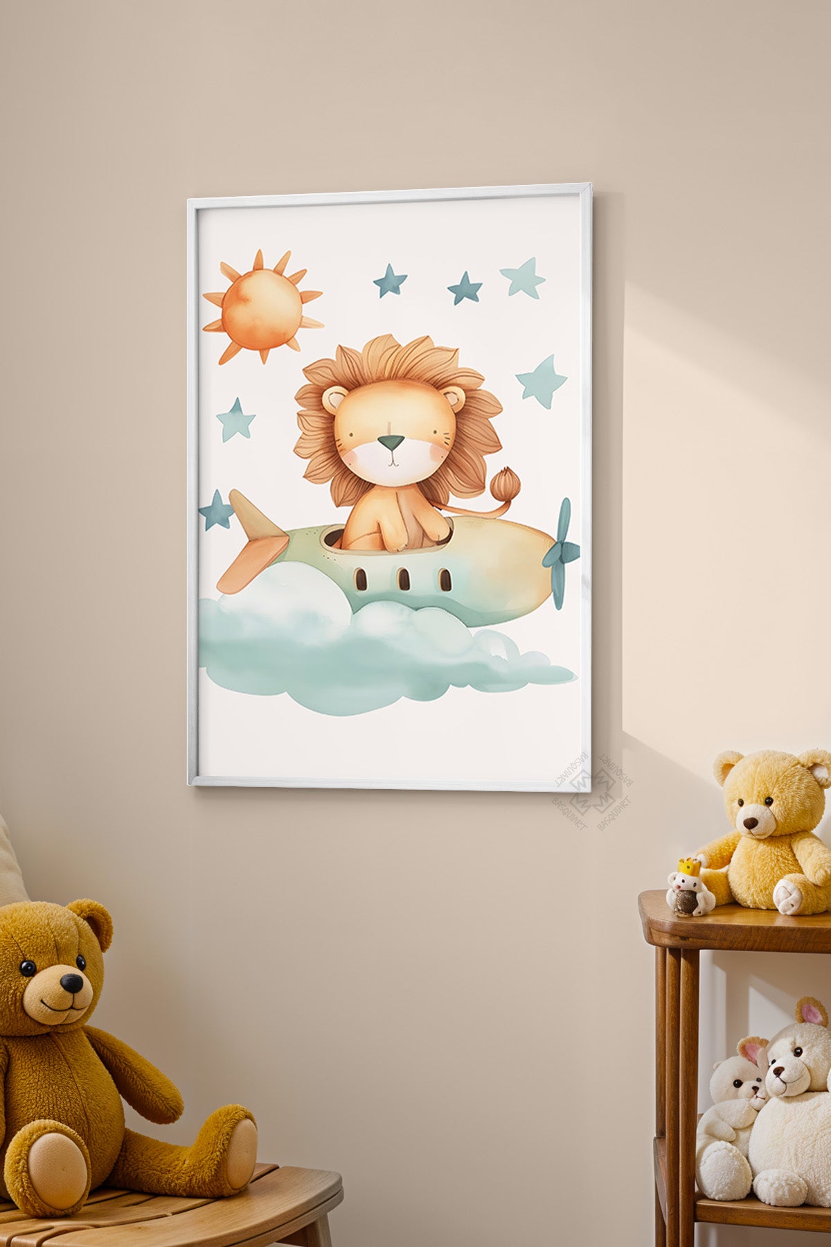 Çocuk Odası, Bebek Odası Beyaz Çerçeveli Poster, Tablo No:44