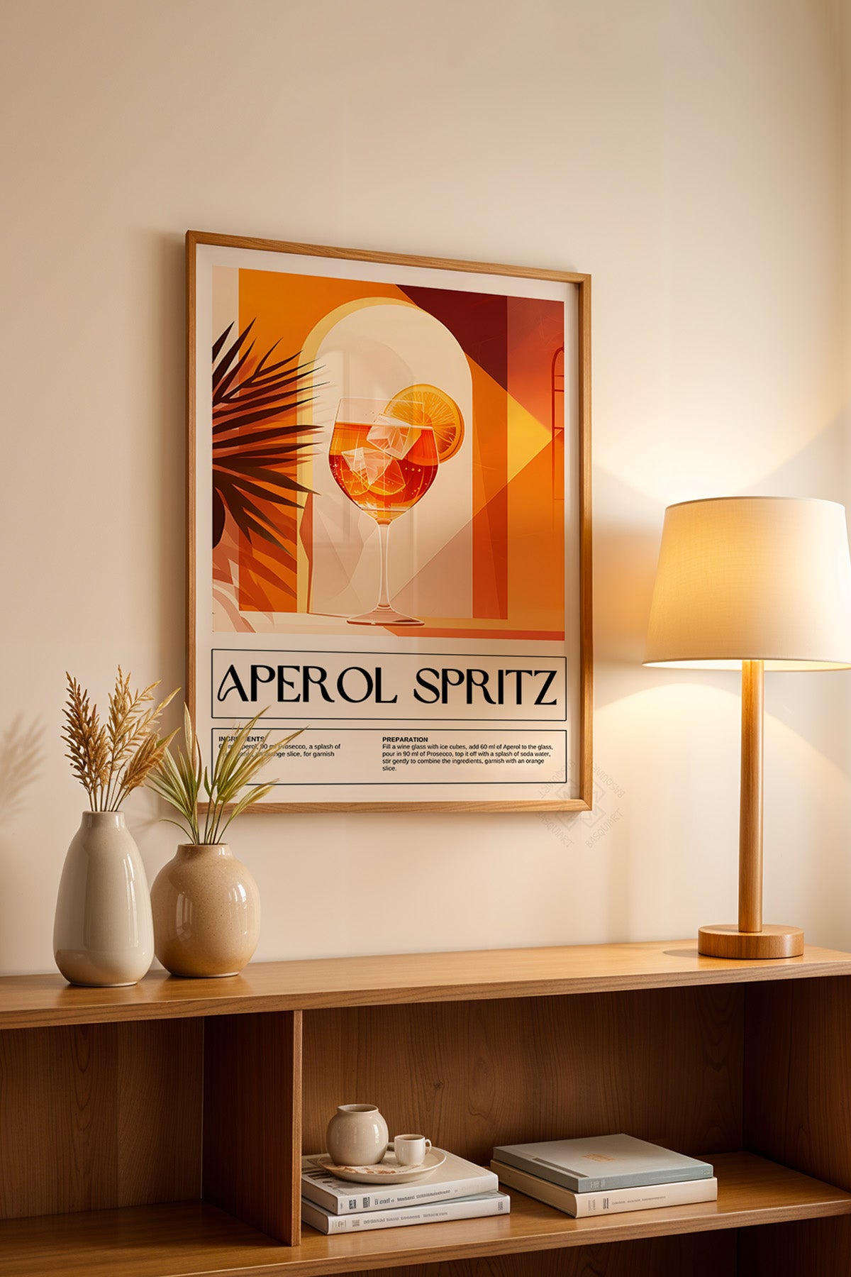 Kokteyl Serisi Ahşap Çerçeveli Poster, Tablo, Cafe, Restoran, Mutfak Duvar Dekoru No:6