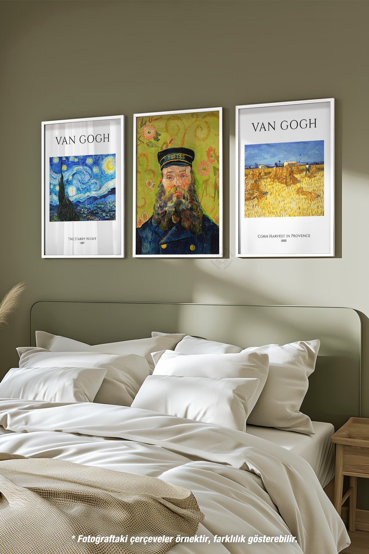Van Gogh 3'lü Beyaz Çerçeveli Poster, Tablo Seti No:1