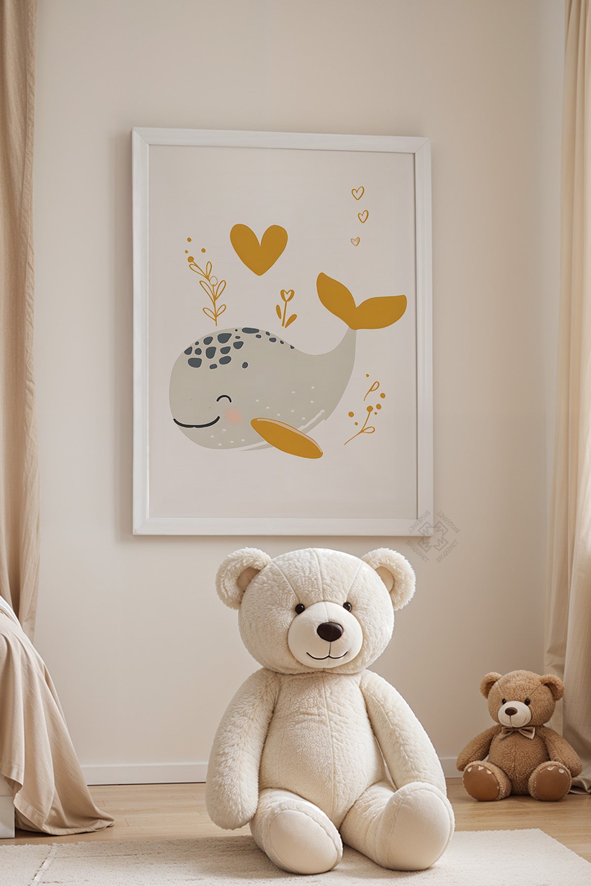 Çocuk Odası, Bebek Odası Beyaz Çerçeveli Poster, Tablo No:52