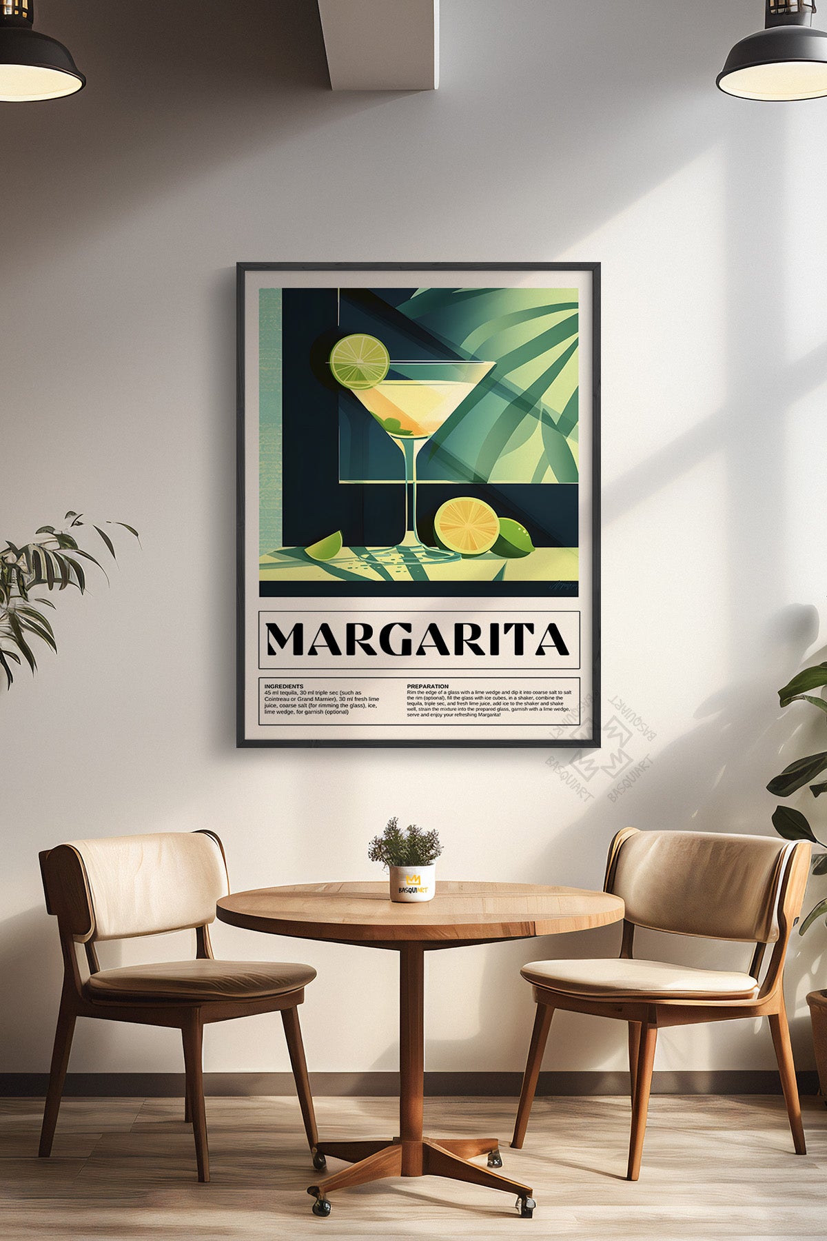 Kokteyl Serisi Siyah Çerçeveli Poster, Tablo, Cafe, Restoran, Mutfak Duvar Dekoru No:5