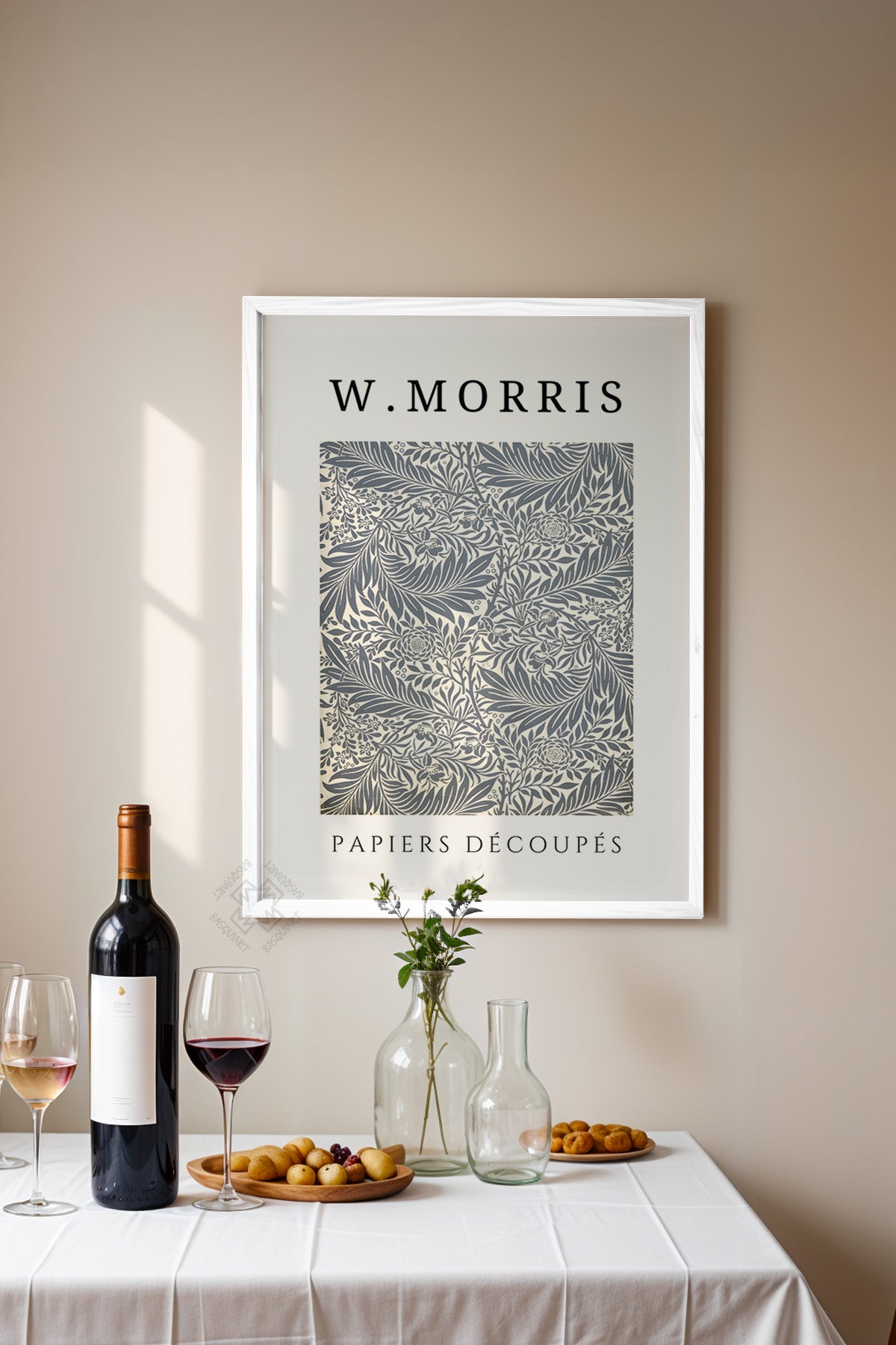 William Morris Serisi Beyaz Çerçeveli Poster, Tablo Duvar Dekoru No:5