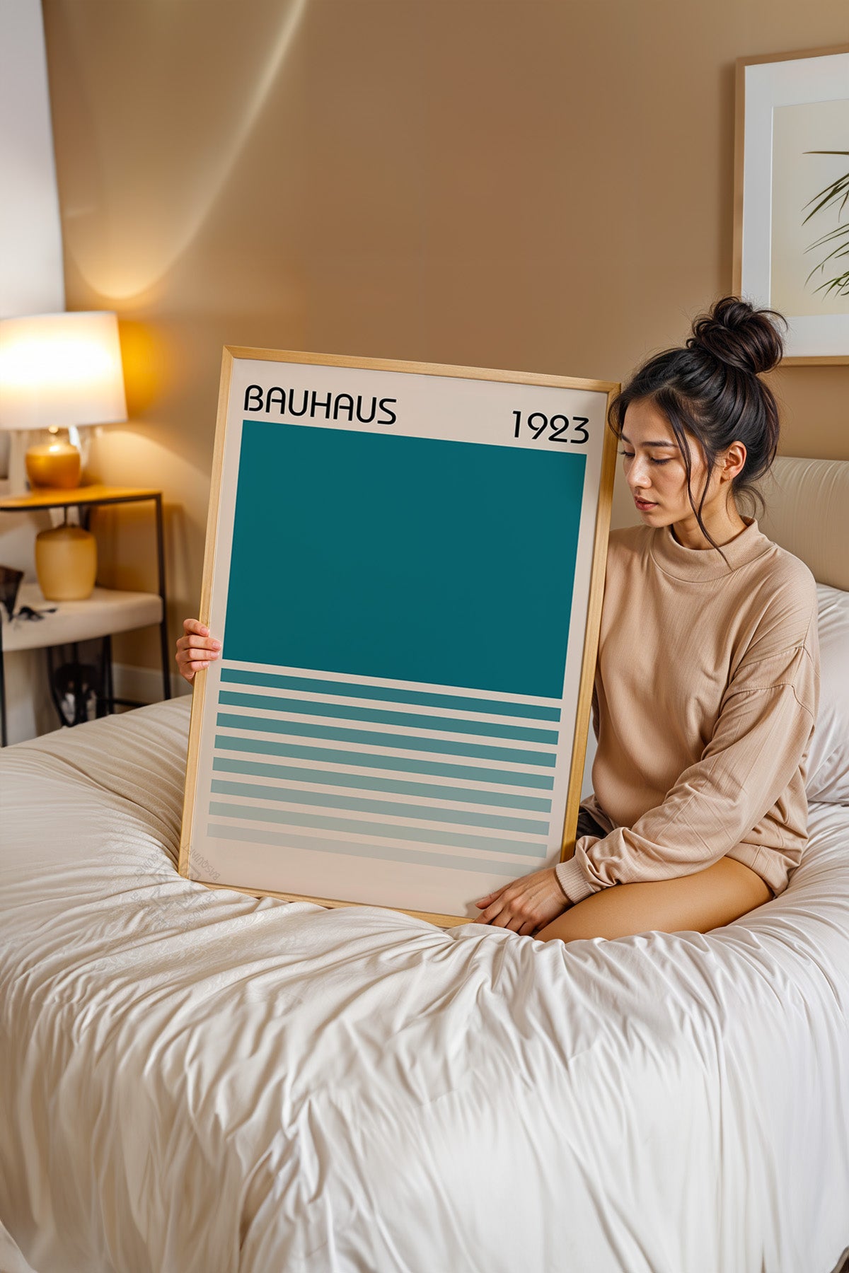 Bauhaus Serisi Ahşap Çerçeveli Poster, Tablo No:19