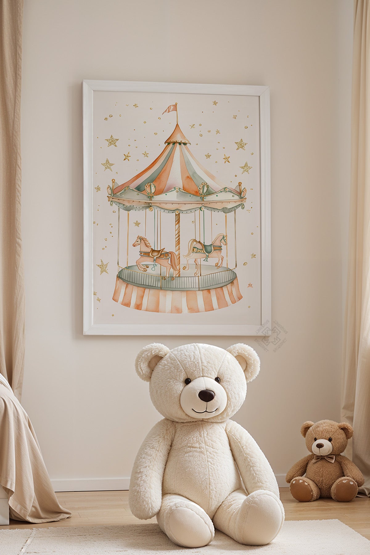 Çocuk Odası, Bebek Odası Beyaz Çerçeveli Poster, Tablo No:50