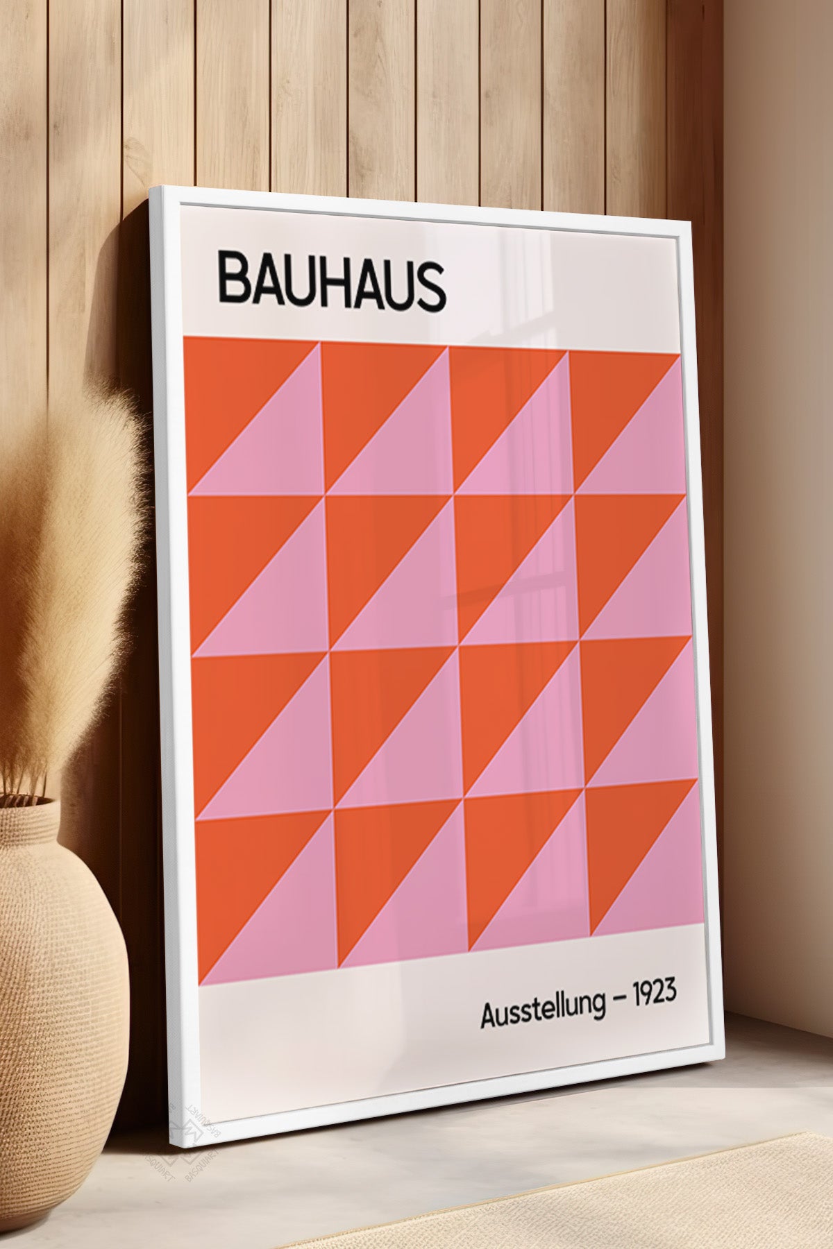 Bauhaus Serisi Beyaz Çerçeveli Poster, Tablo No:124