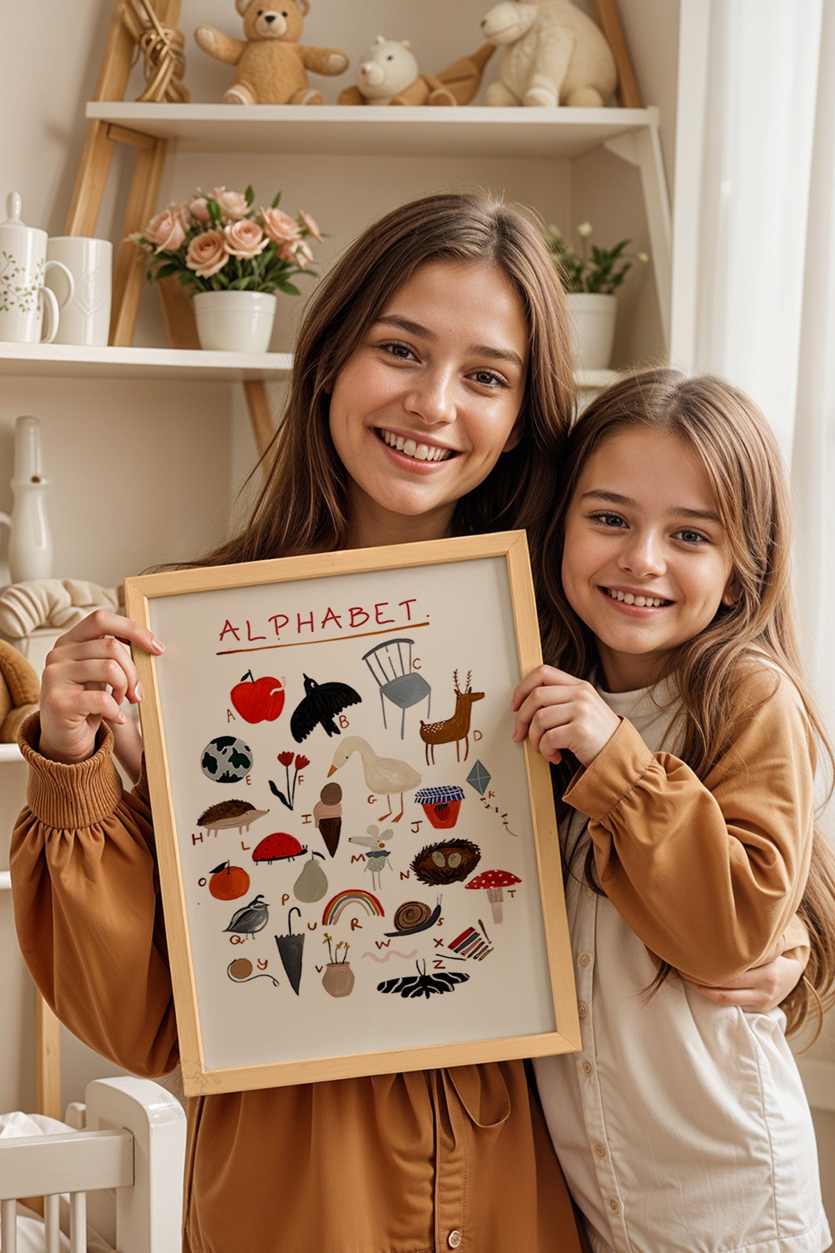 Çocuk Odası, Bebek Odası Ahşap Çerçeveli Poster, Tablo No:185