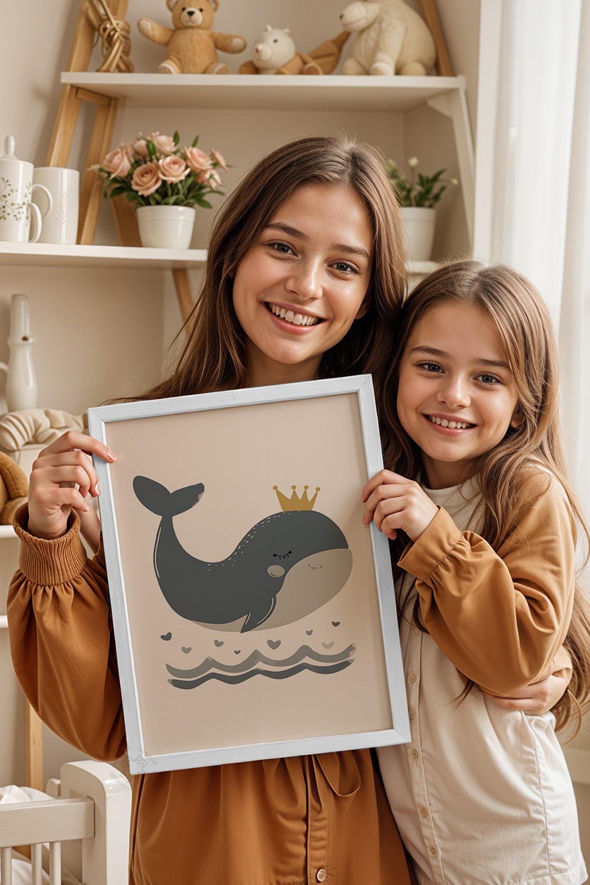 Çocuk Odası, Bebek Odası Beyaz Çerçeveli Poster, Tablo No:51