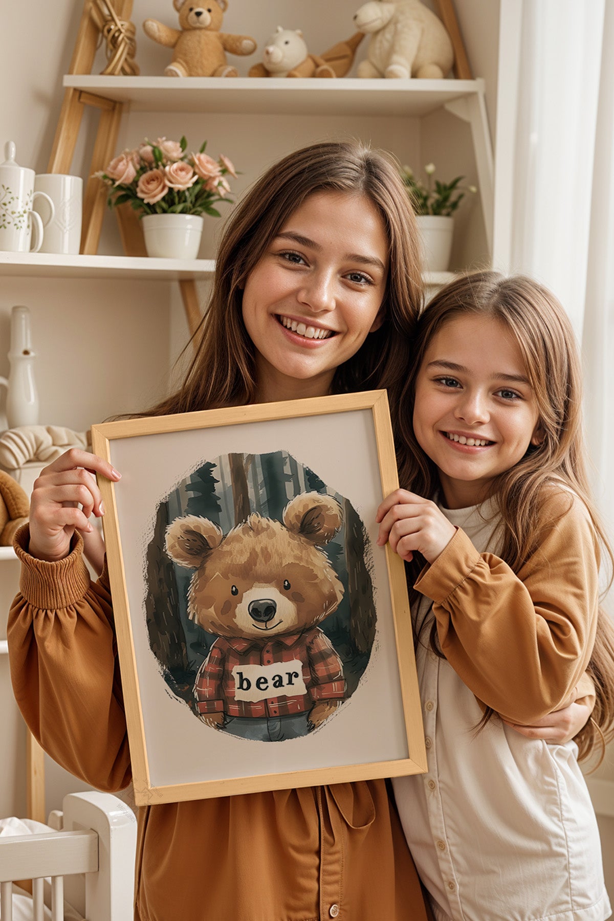 Çocuk Odası, Bebek Odası Ahşap Çerçeveli Poster, Tablo No:70