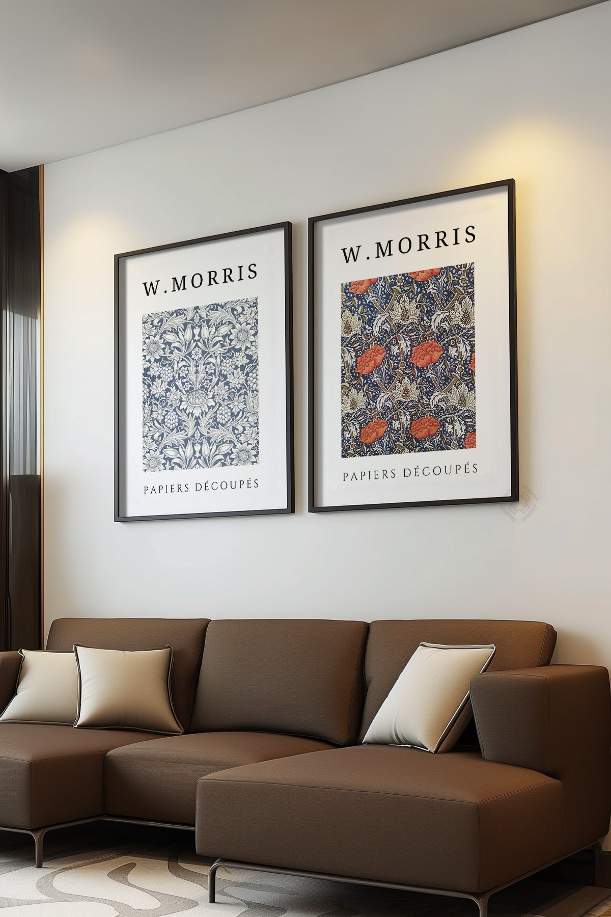 W Morris 2'li Siyah Çerçeveli Poster, Tablo Seti No:15