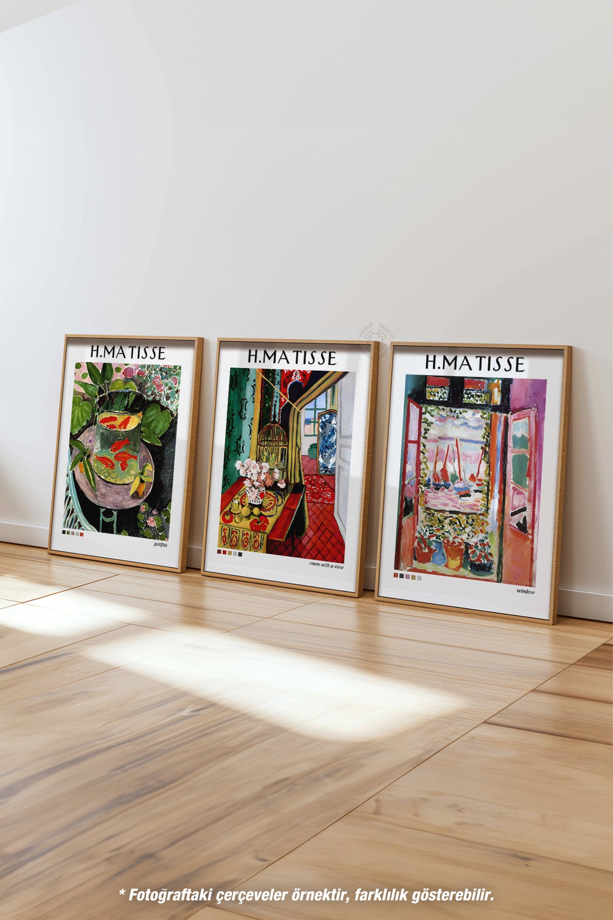 H Matisse 3'lü Ahşap Çerçeveli Poster, Tablo Seti No:38