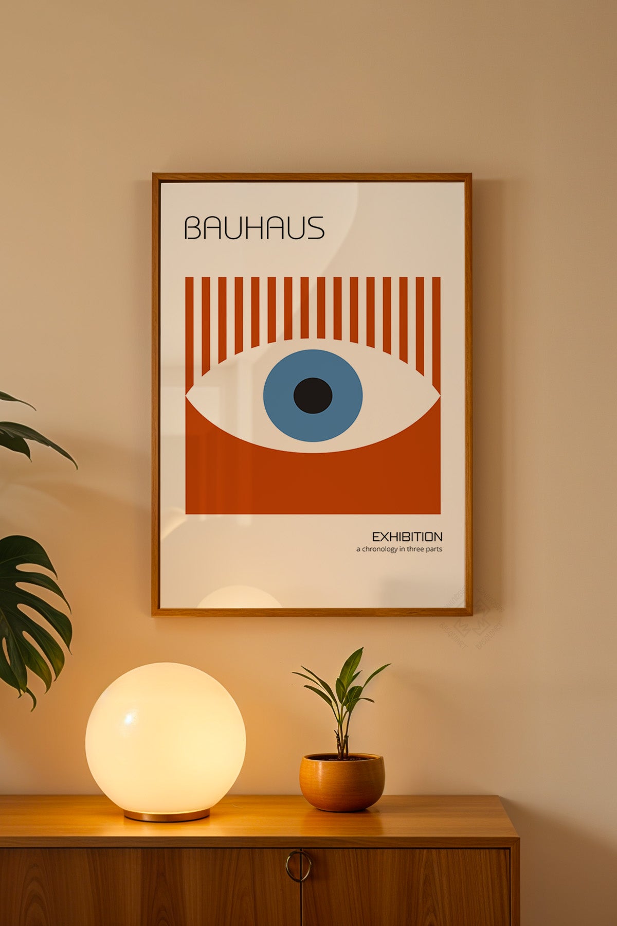 Bauhaus Serisi Ahşap Çerçeveli Poster, Tablo No:110