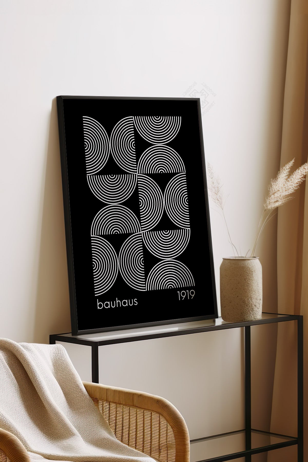 Bauhaus Serisi Siyah Çerçeveli Poster, Tablo No:41