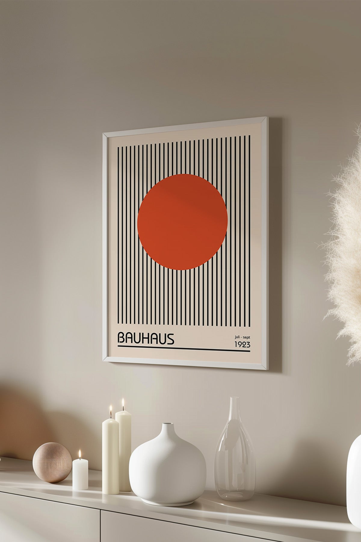Bauhaus Serisi Beyaz Çerçeveli Poster, Tablo No:28