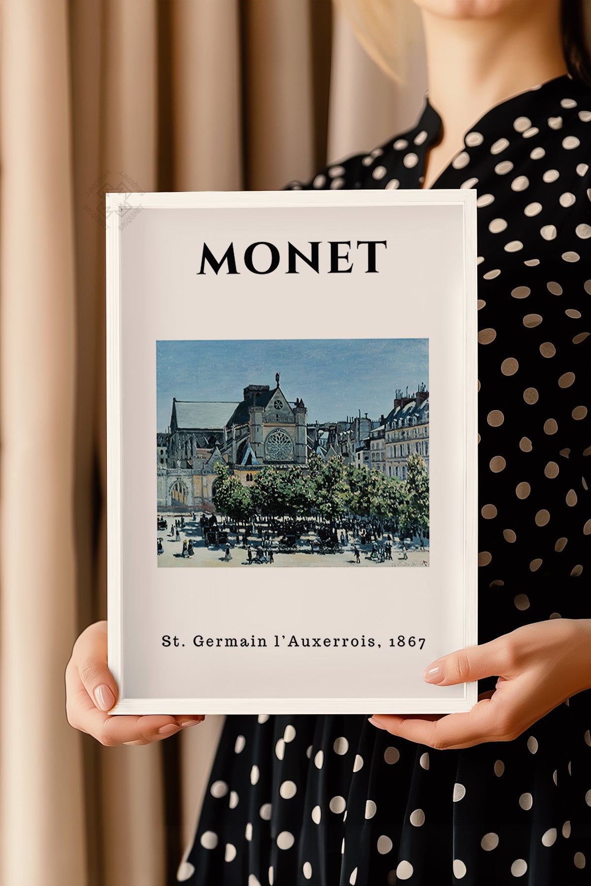 Claude Monet Serisi Beyaz Çerçeveli Poster, Tablo Duvar Dekoru No:23