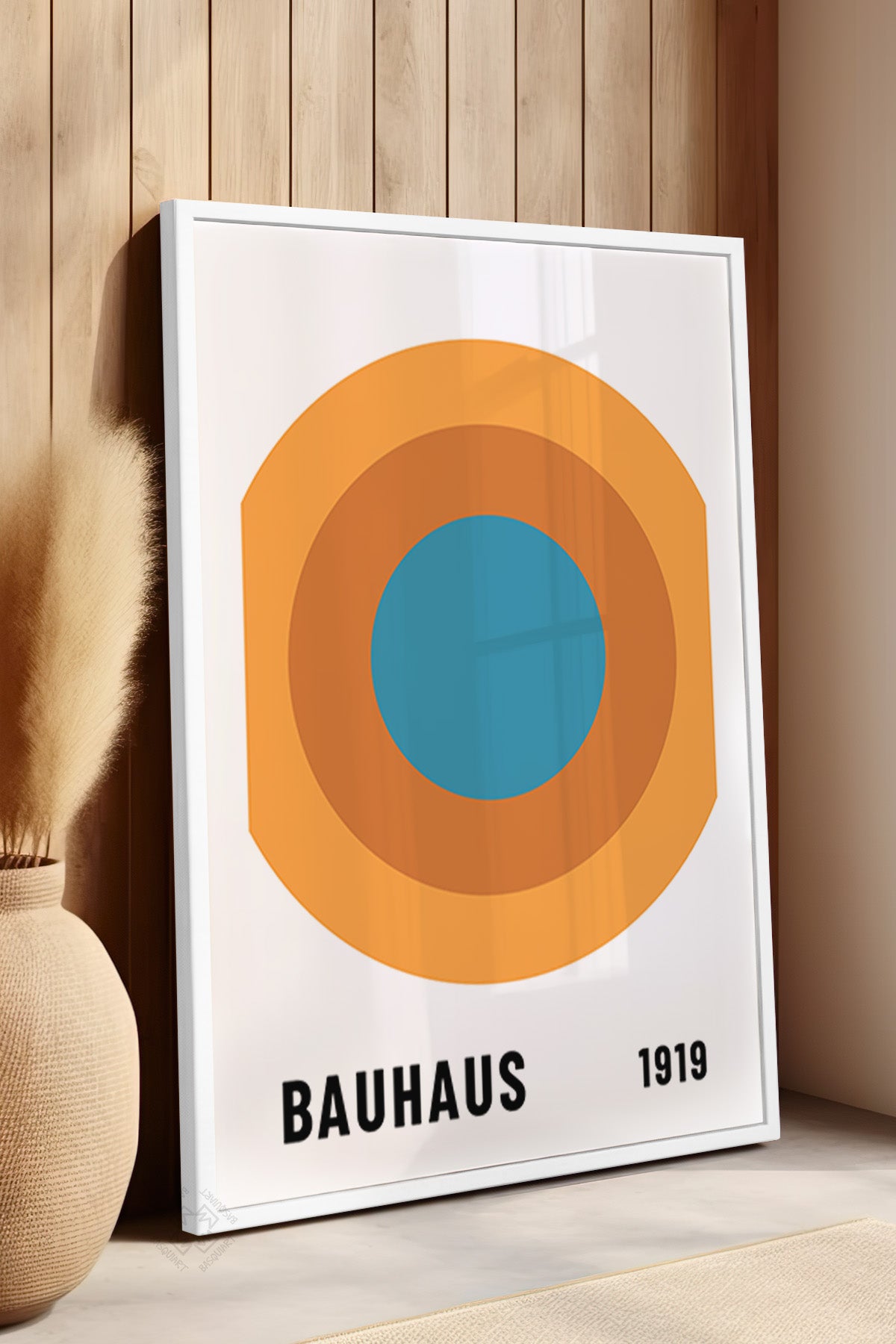 Bauhaus Serisi Beyaz Çerçeveli Poster, Tablo No:93