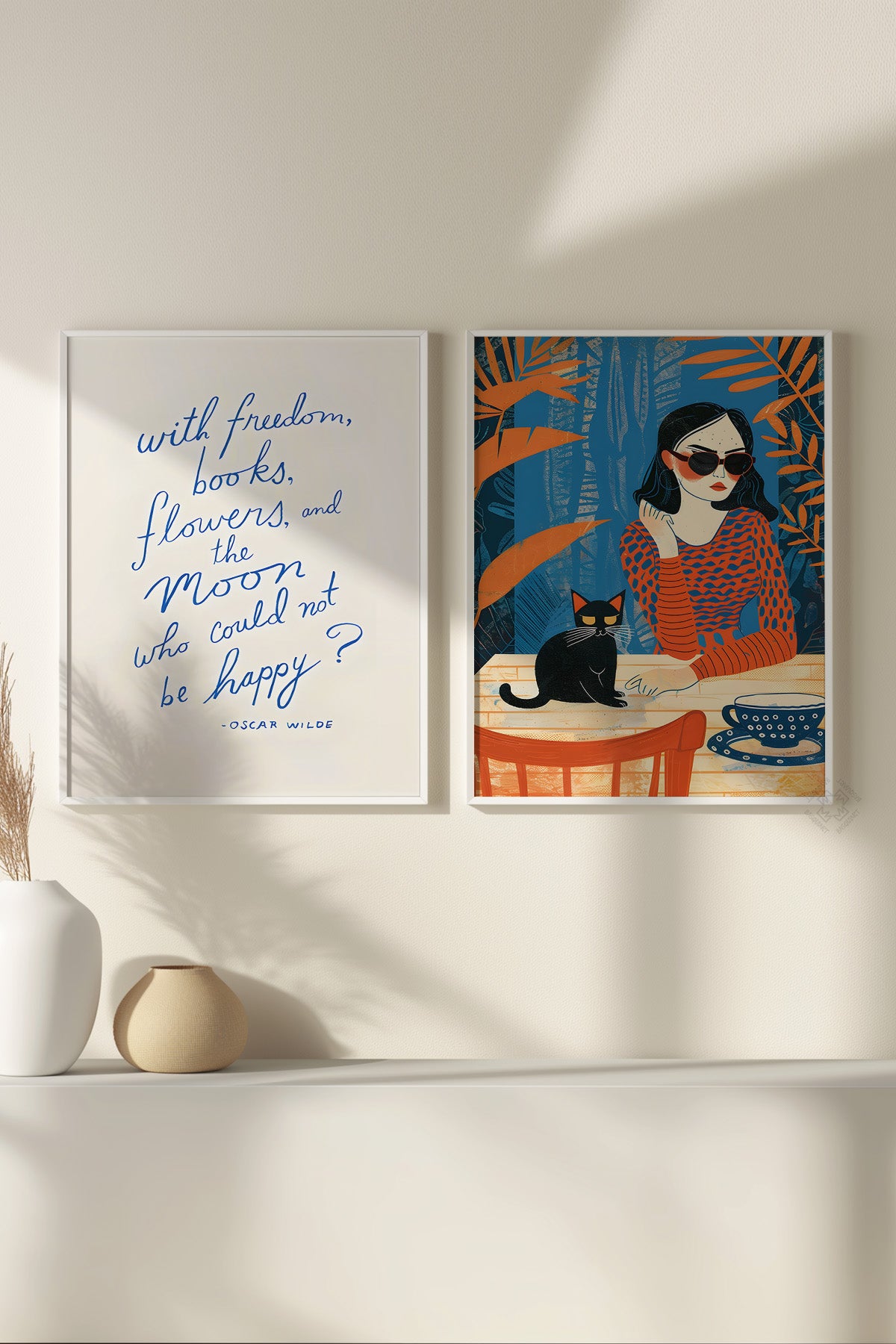 Oscar Wilde 2'li Beyaz Çerçeveli Poster, Sanatsal Tablo Seti No:3
