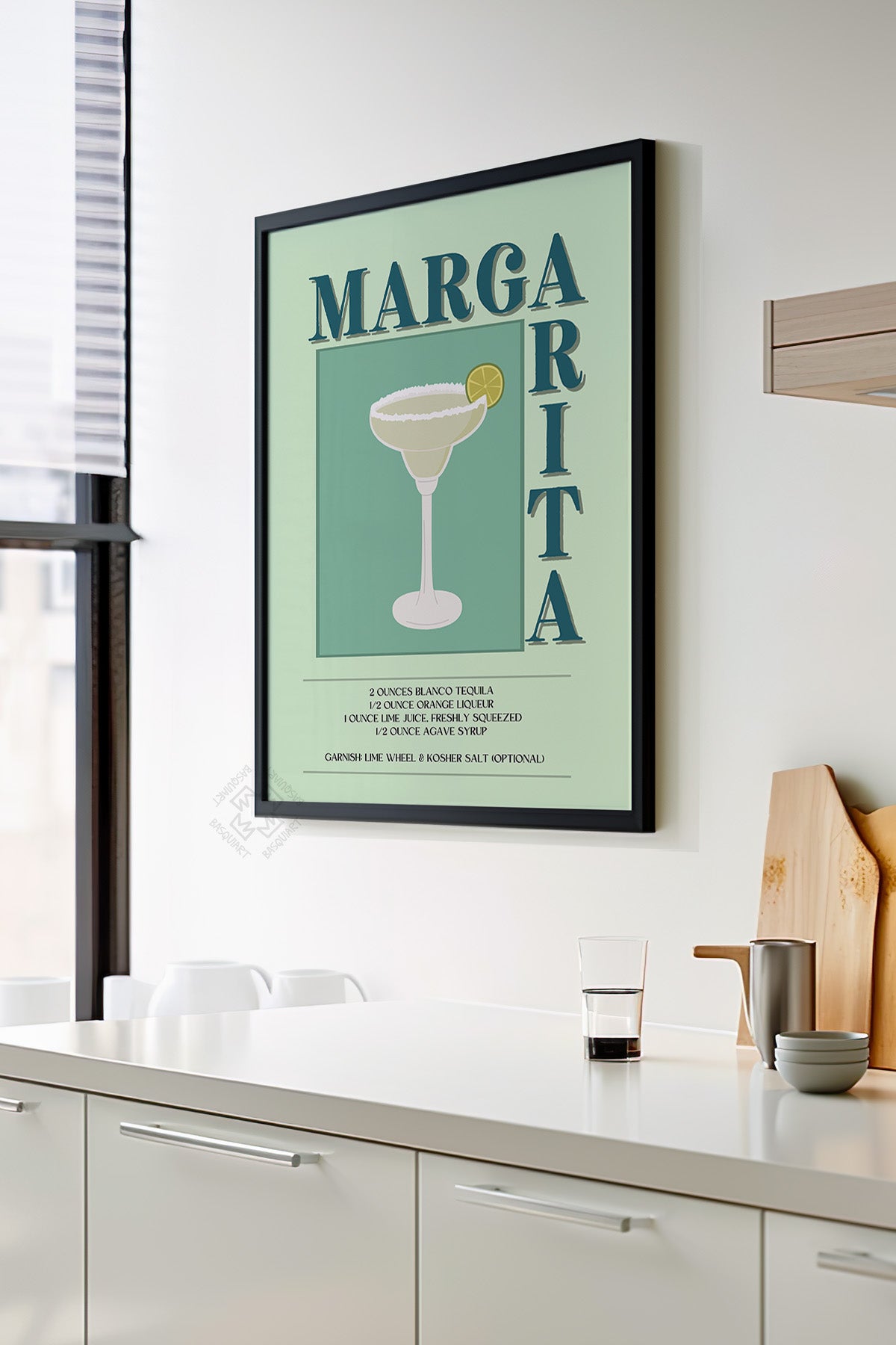 Kokteyl Serisi Siyah Çerçeveli Poster, Tablo, Cafe, Restoran, Mutfak Duvar Dekoru No:54