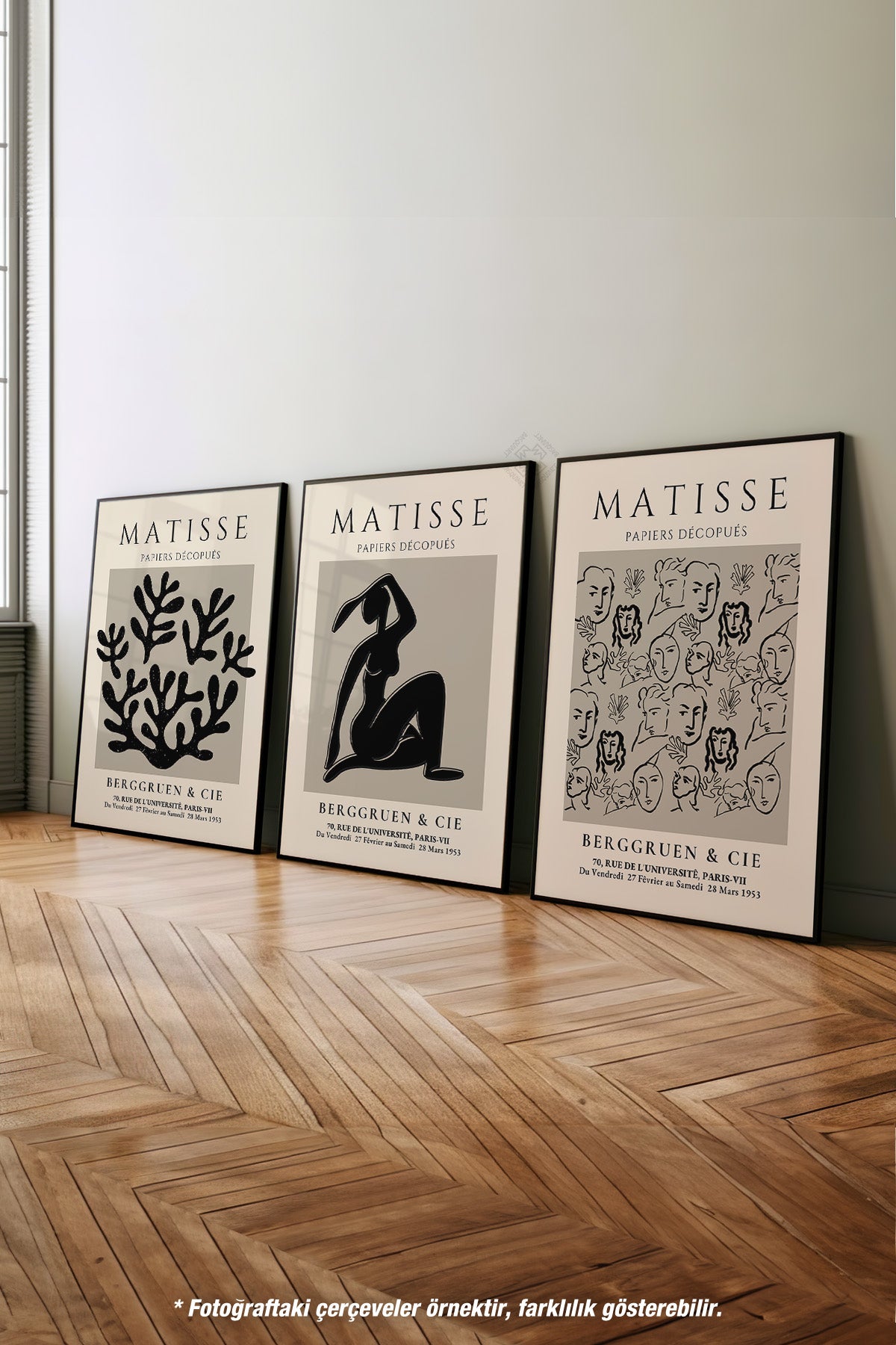 Matisse Bohem 3'lü Siyah Çerçeveli Poster, Tablo Seti No:24