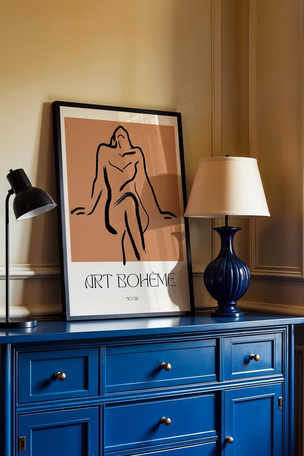 Bohemian Serisi Siyah Çerçeveli Poster, Tablo No:102
