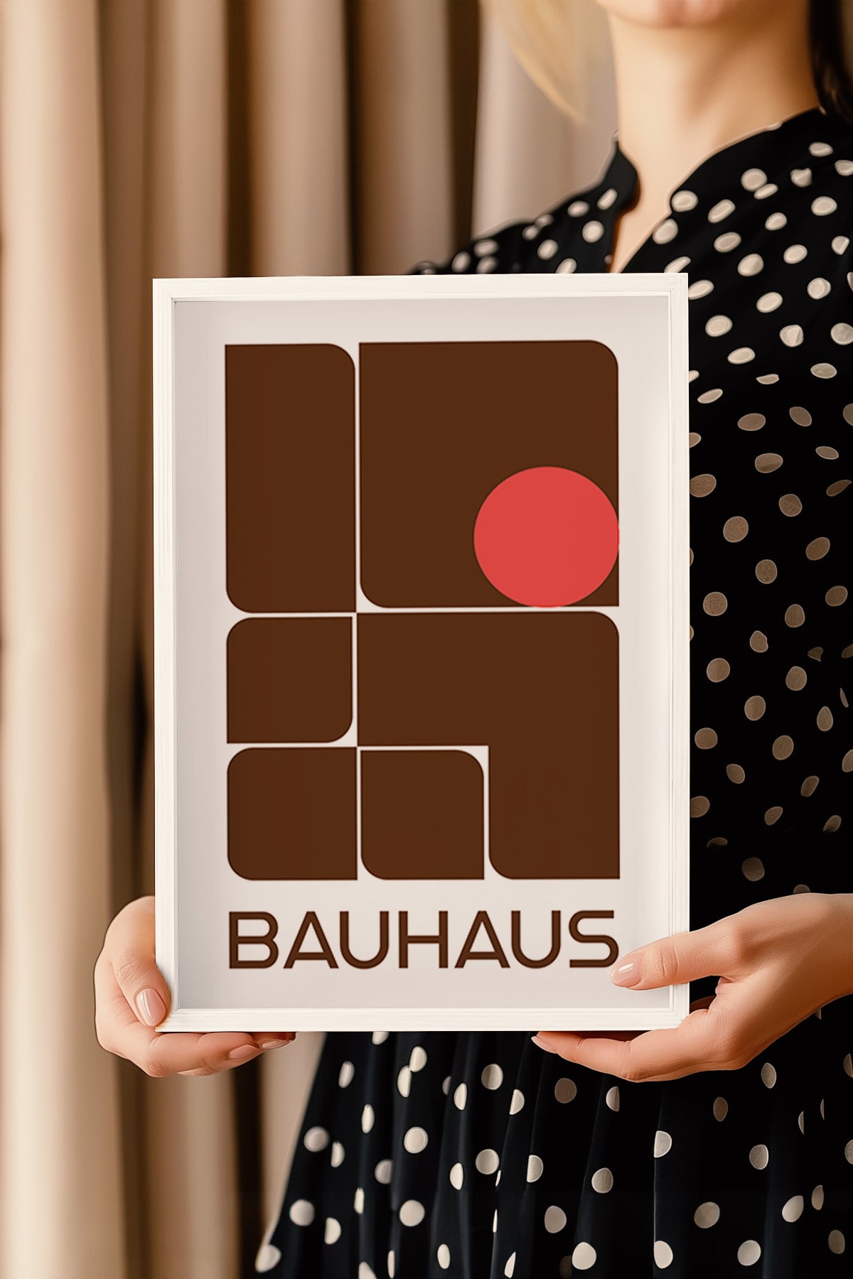 Bauhaus Serisi Beyaz Çerçeveli Poster, Tablo No:81