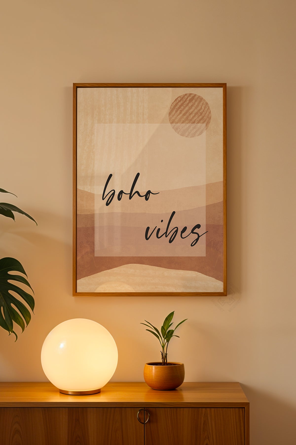 Bohemian Serisi Ahşap Çerçeveli Poster, Tablo No:5