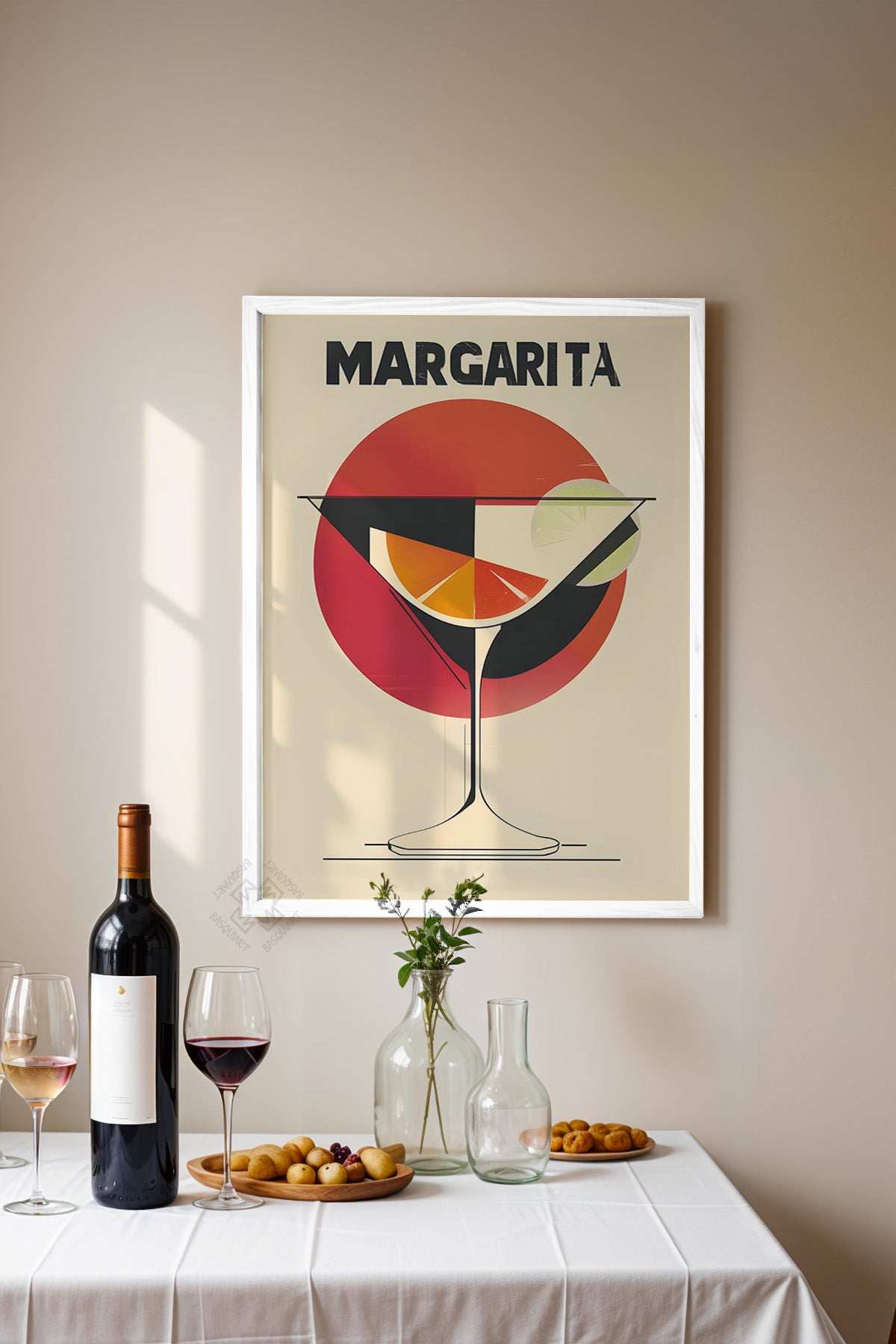 Kokteyl Serisi Beyaz Çerçeveli Poster, Tablo, Cafe, Restoran, Mutfak Duvar Dekoru No:41