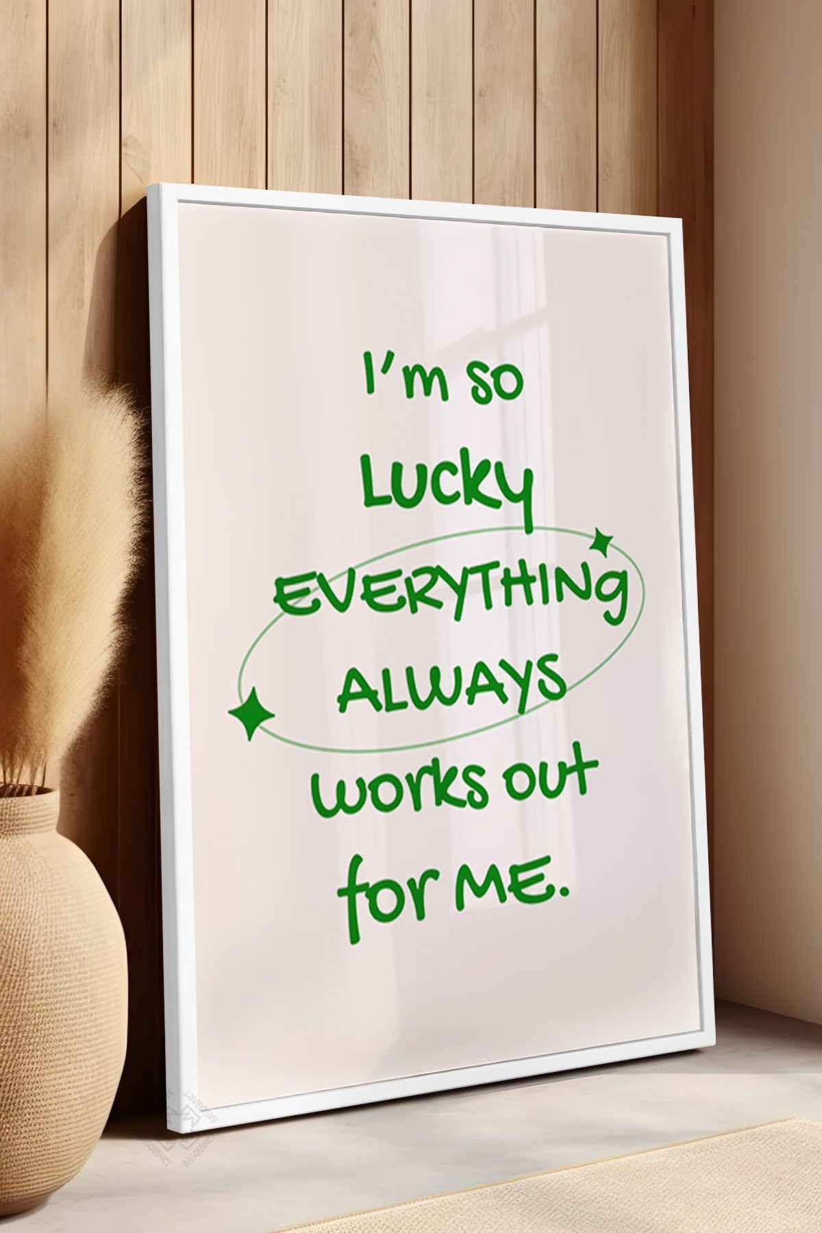 Lucky You Serisi Beyaz Çerçeveli Poster, Tablo Duvar Dekoru No:133