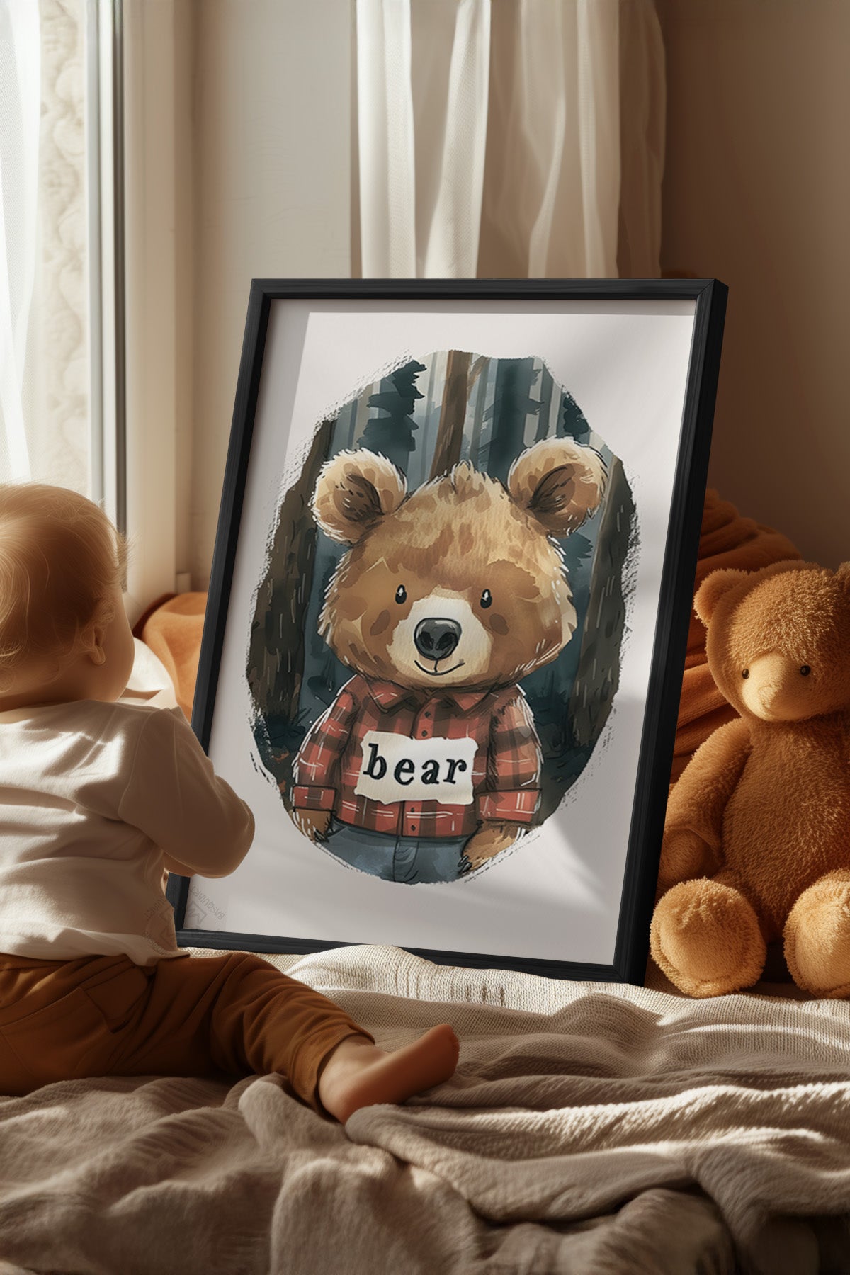 Çocuk Odası, Bebek Odası Siyah Çerçeveli Poster, Tablo No:70