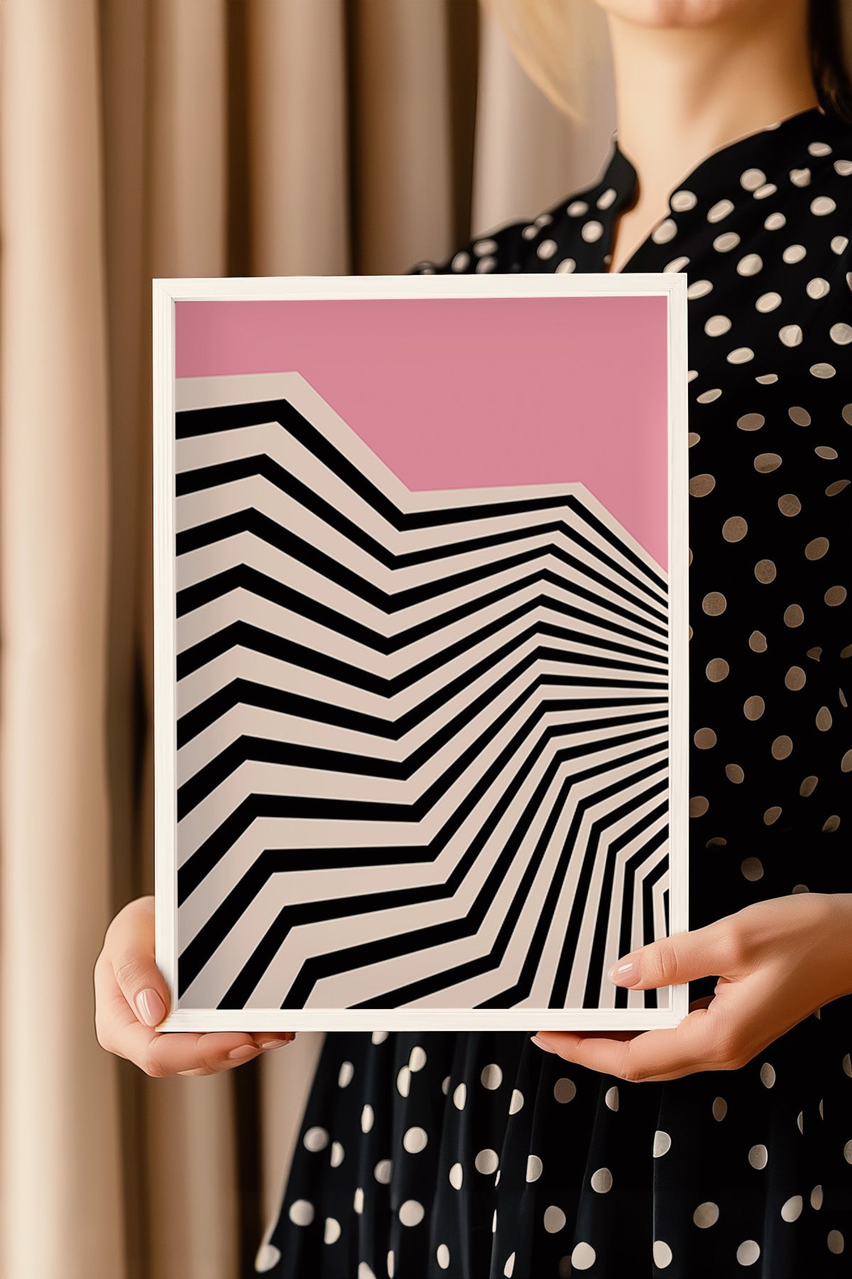 Bauhaus Serisi Beyaz Çerçeveli Poster, Tablo No:65