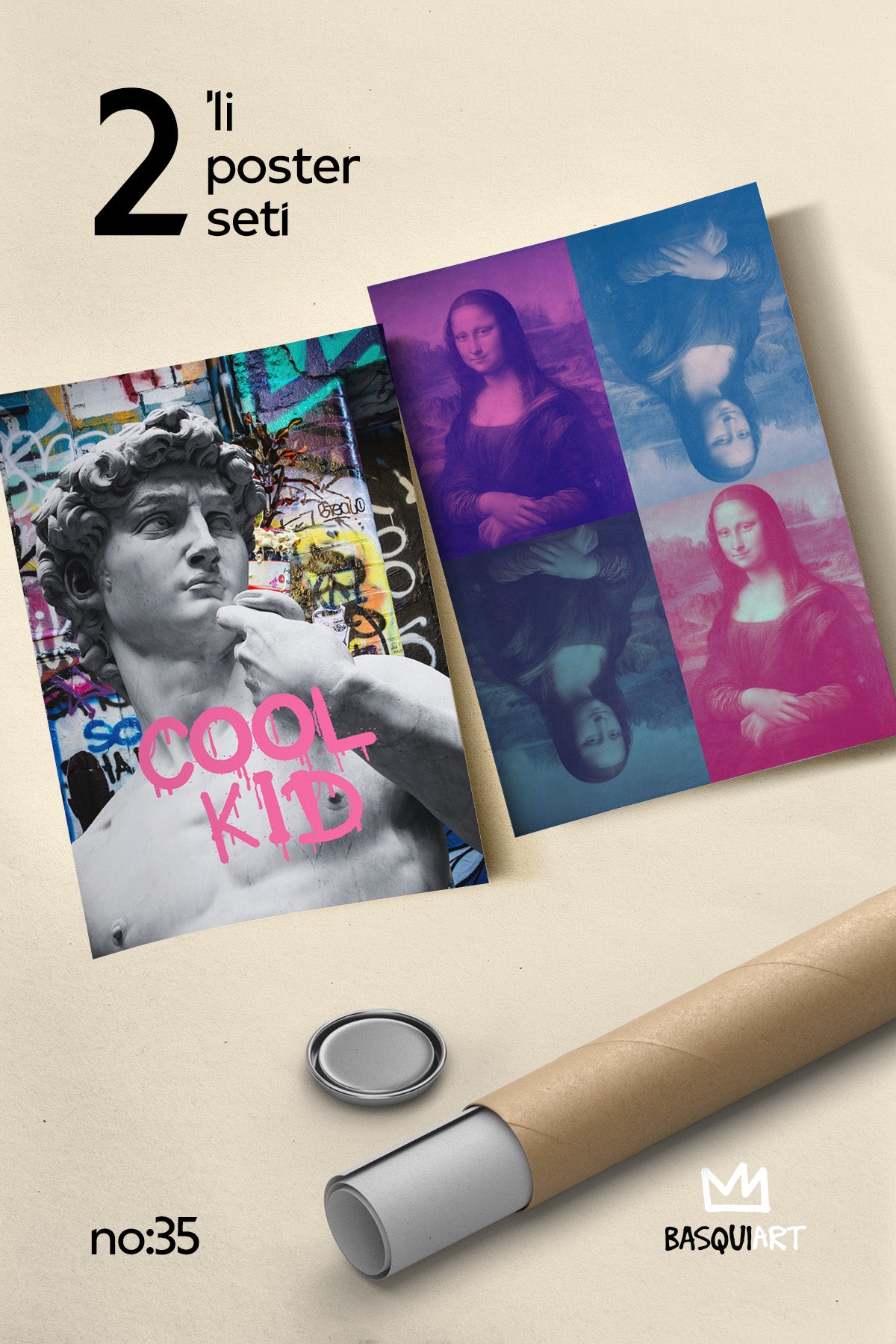 Modern Sanat 2'li Poster Seti, Duvar Dekoru No:35