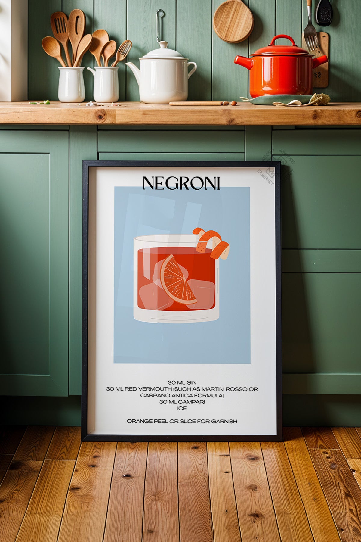 Kokteyl Serisi Siyah Çerçeveli Poster, Tablo, Cafe, Restoran, Mutfak Duvar Dekoru No:22