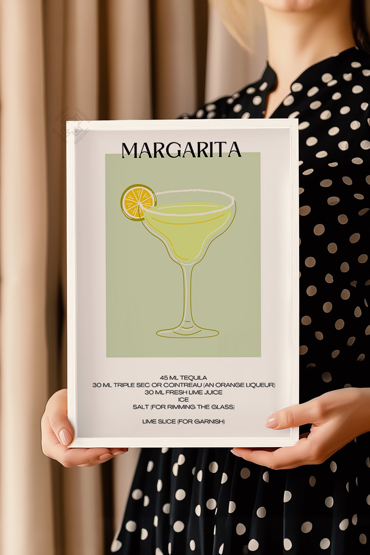 Kokteyl Serisi Beyaz Çerçeveli Poster, Tablo, Cafe, Restoran, Mutfak Duvar Dekoru No:20