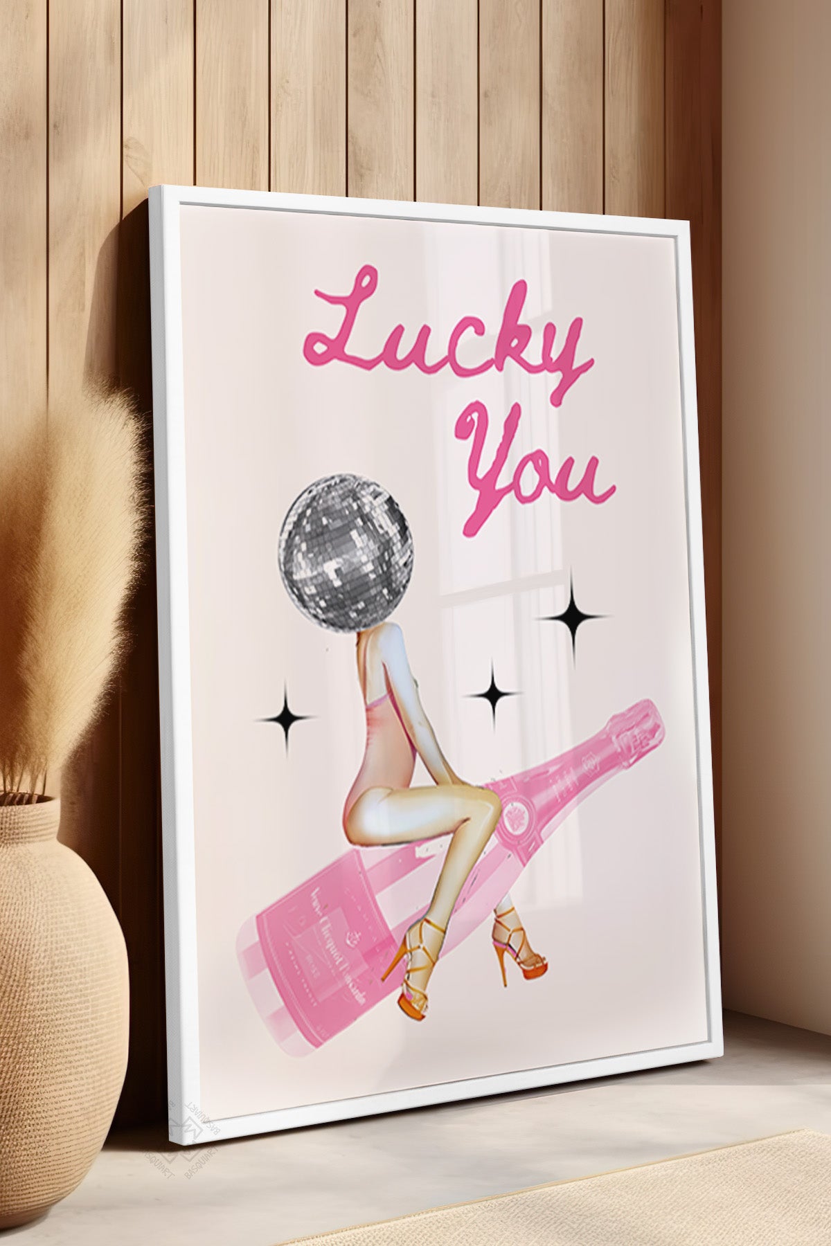 Lucky You Serisi Beyaz Çerçeveli Poster, Tablo Duvar Dekoru No:49