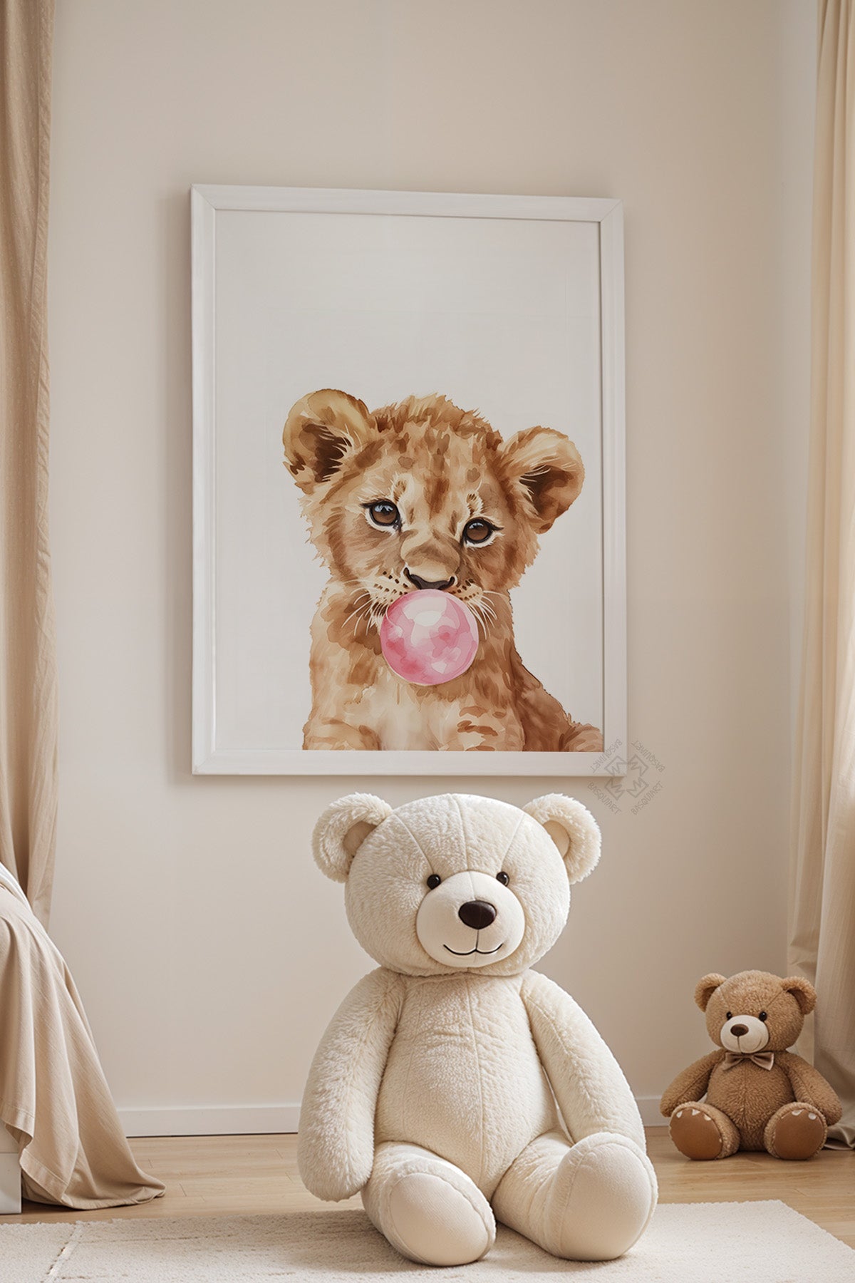 Çocuk Odası, Bebek Odası Beyaz Çerçeveli Poster, Tablo No:99