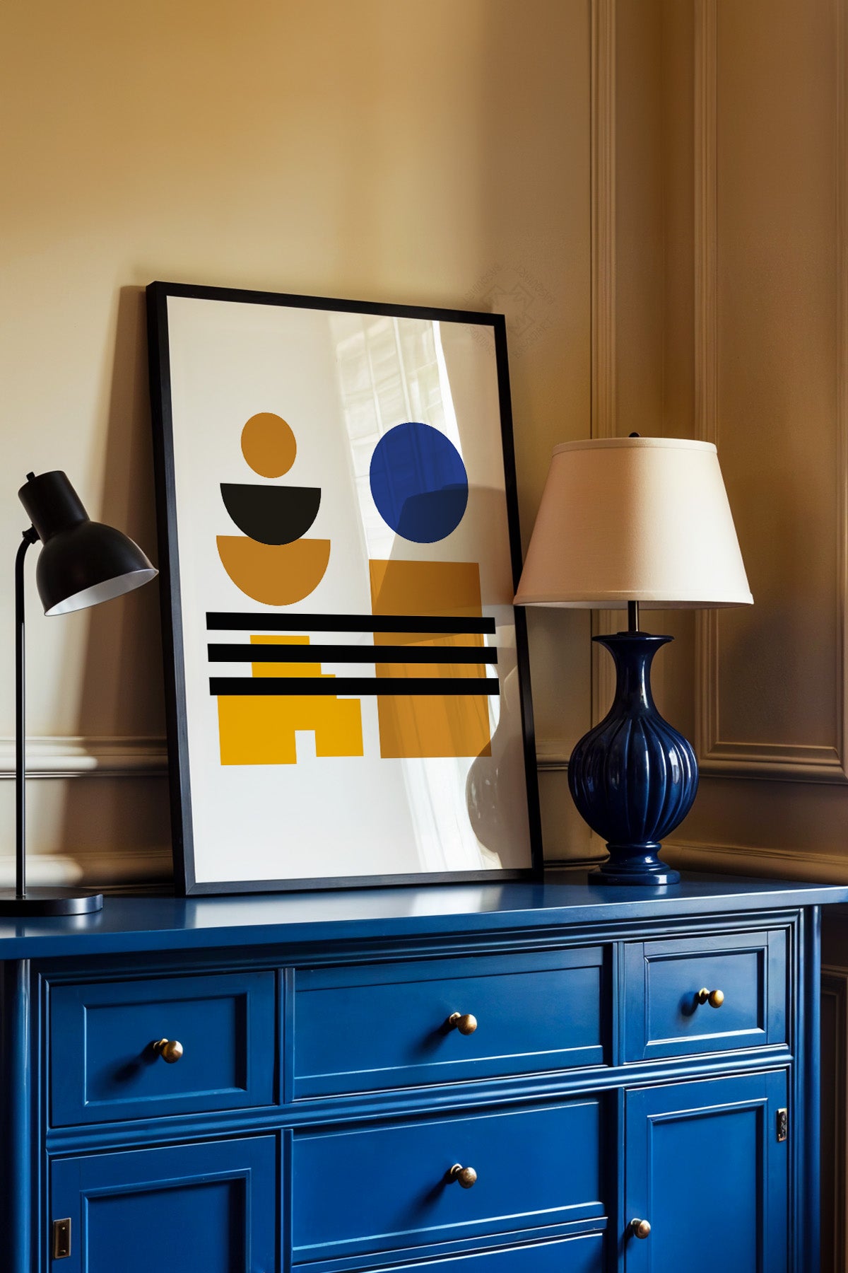 Bauhaus Serisi Siyah Çerçeveli Poster, Tablo No:103