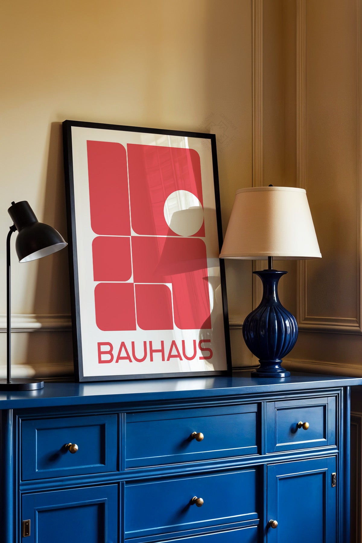 Bauhaus Serisi Siyah Çerçeveli Poster, Tablo No:84